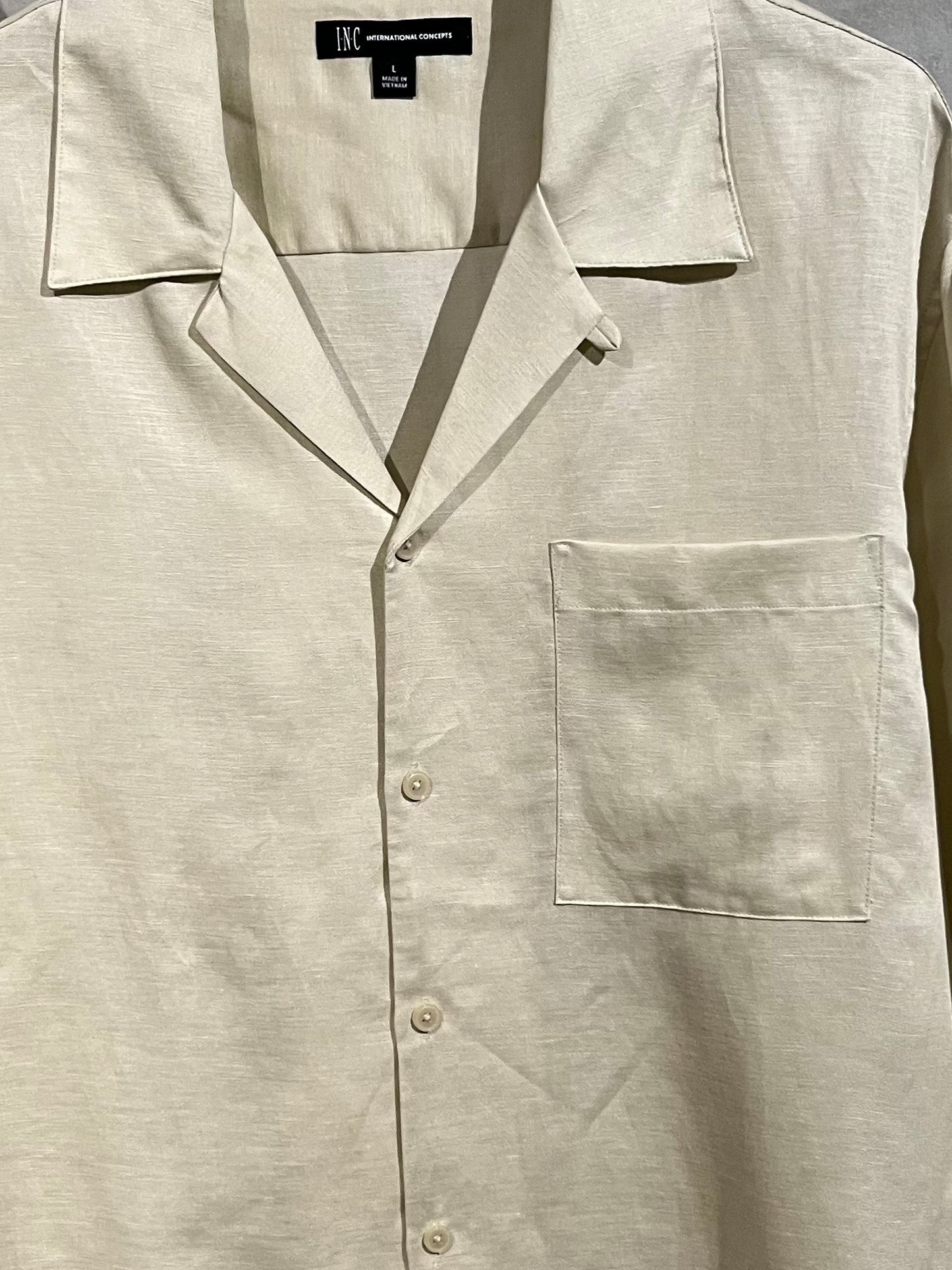 10's I・N・C linen open collor shirt