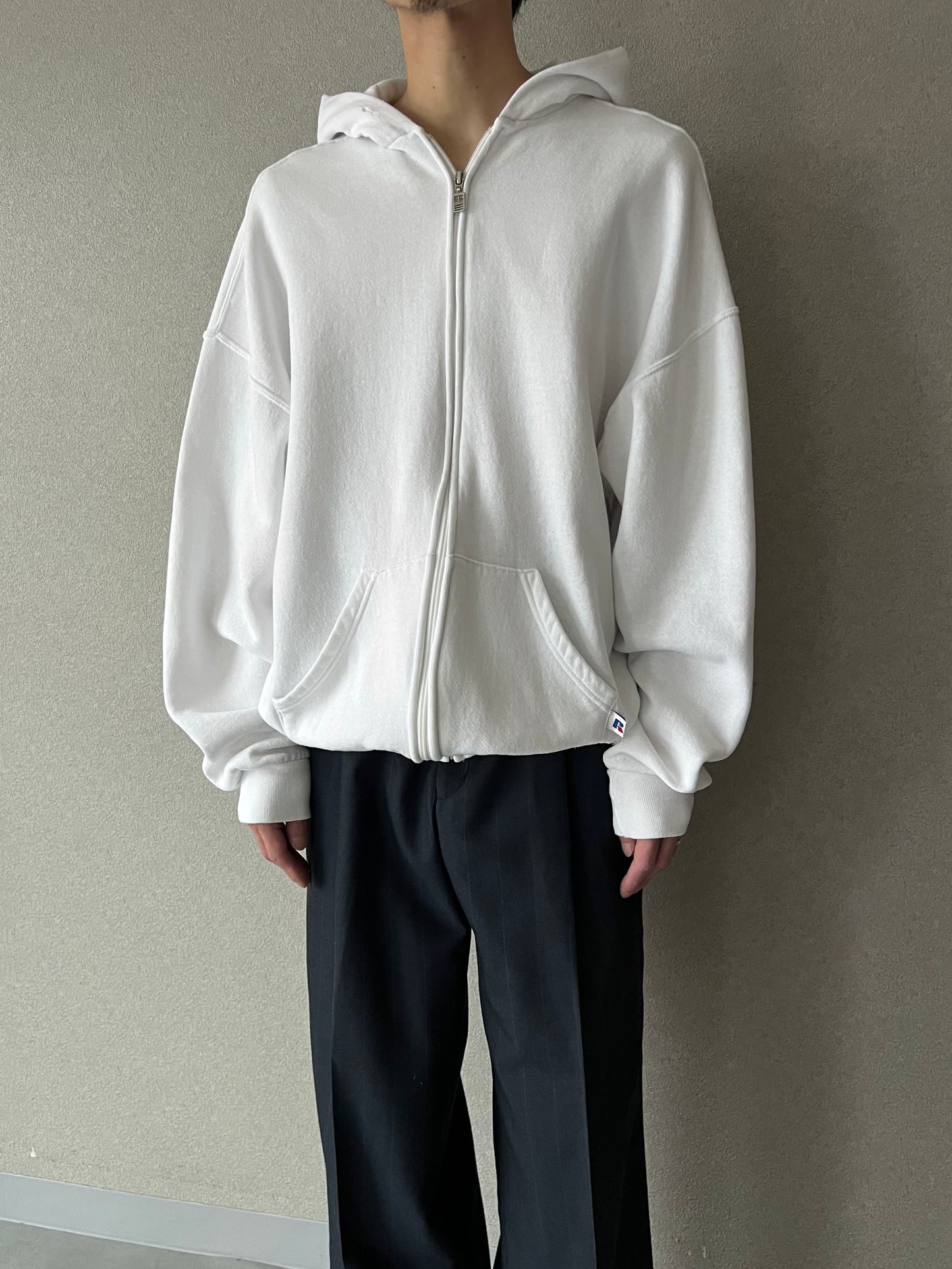 90's RUSSELL zip up sweat hoodie