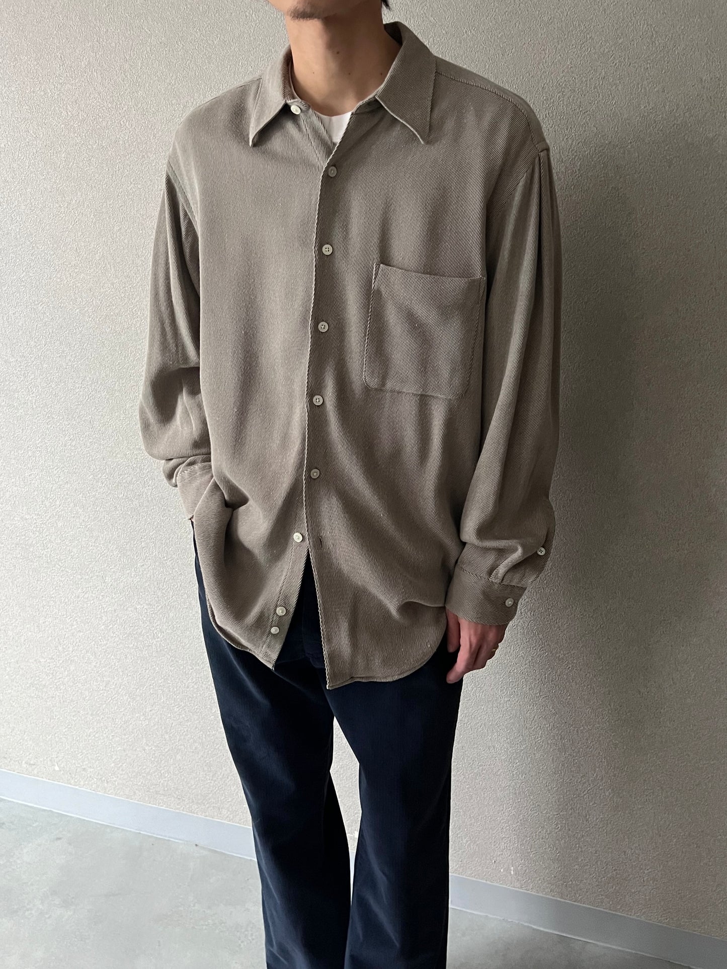 90's PERRY ELLIS cotton × rayon shirt