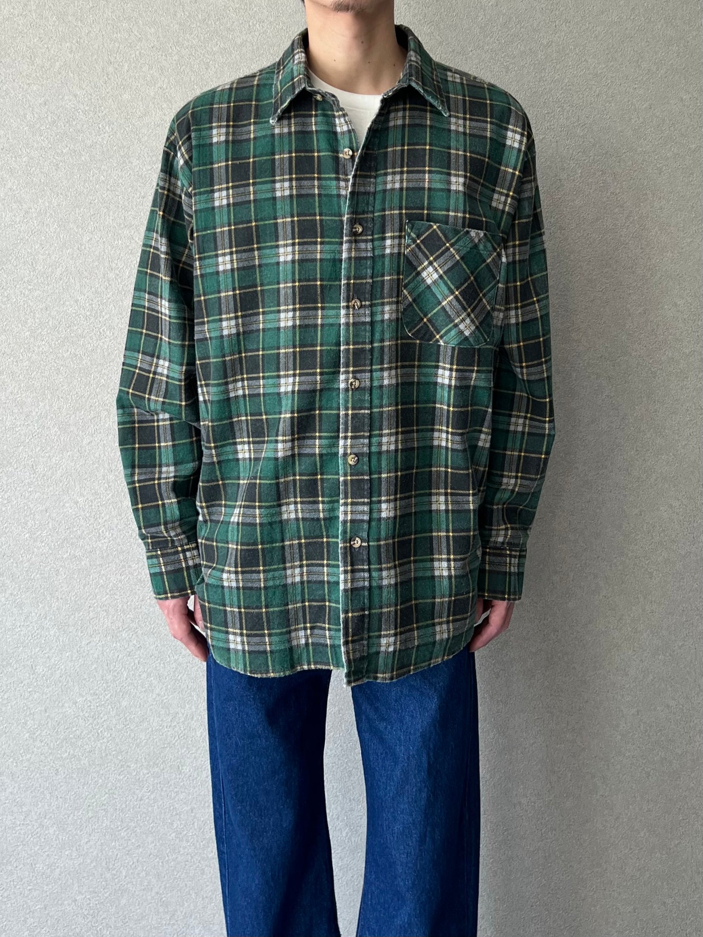 90's PURITAN printed flannel shirt