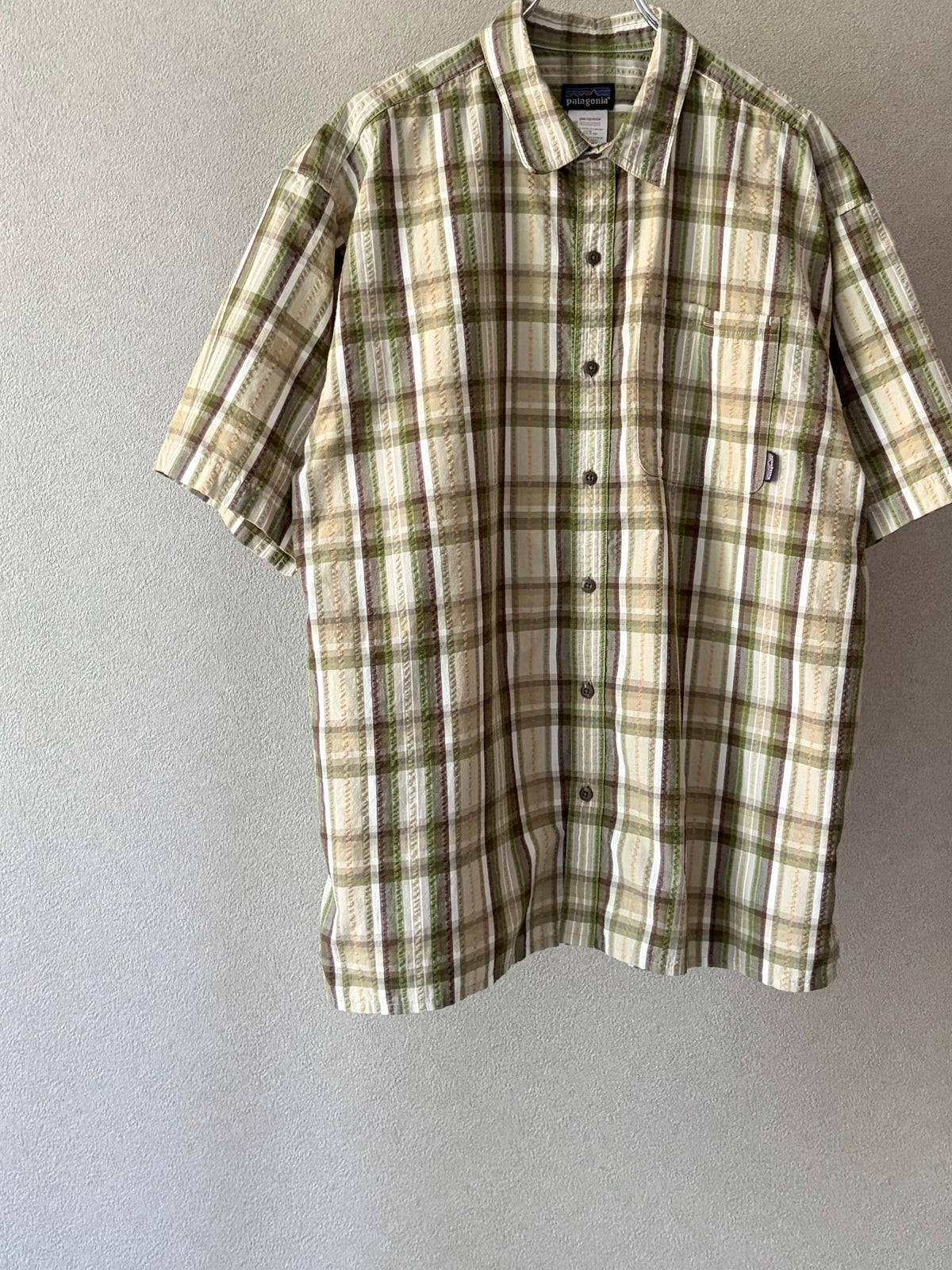 00's patagonia S/S seersucker shirt