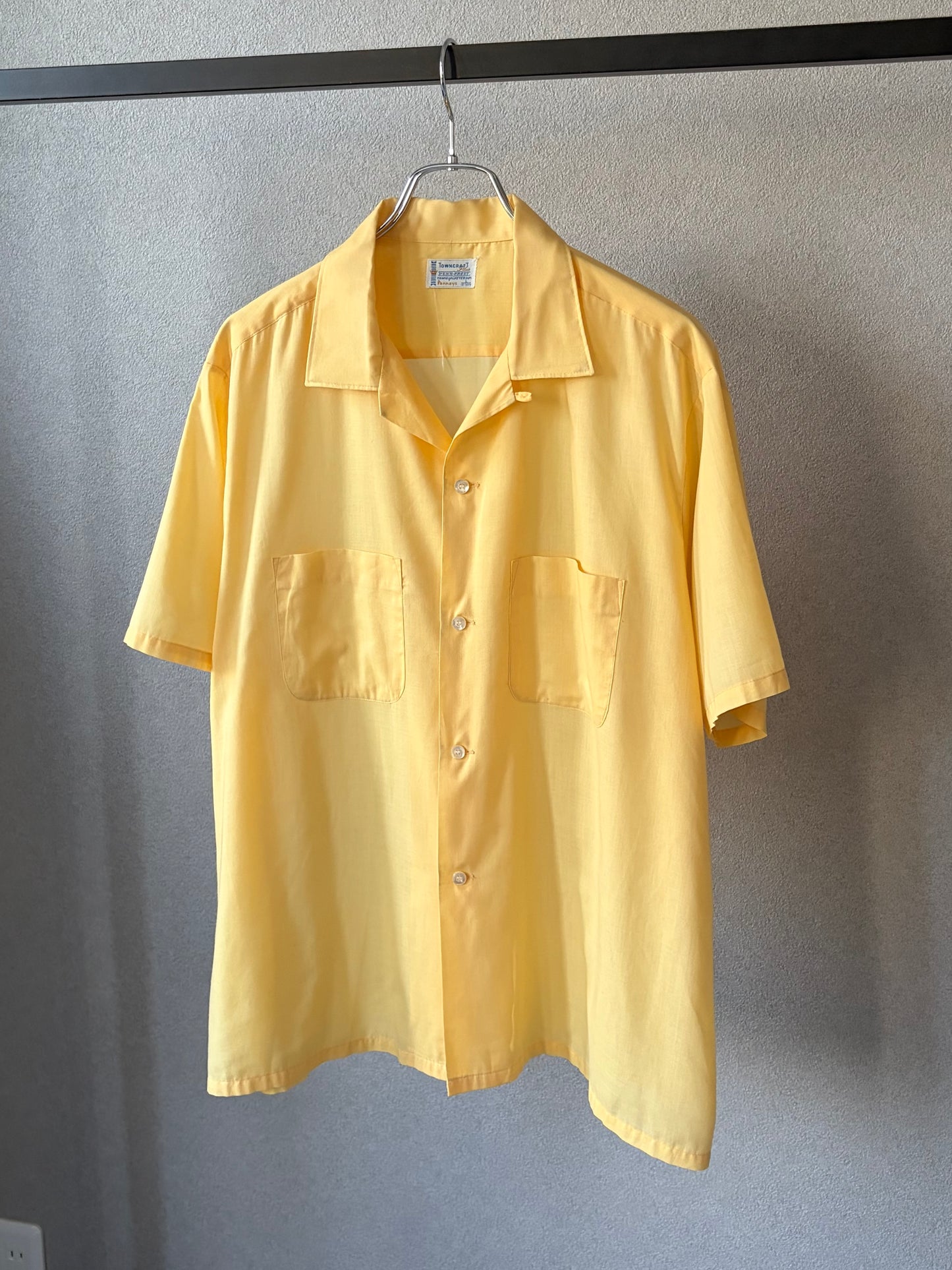 70's TOWNCRAFT S/S open collar shirt