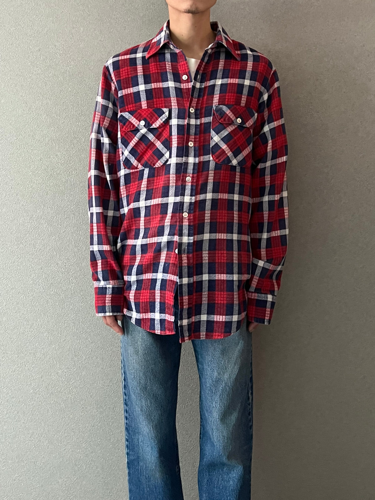 70's MONTGOMERY WARD printed flannel shirt