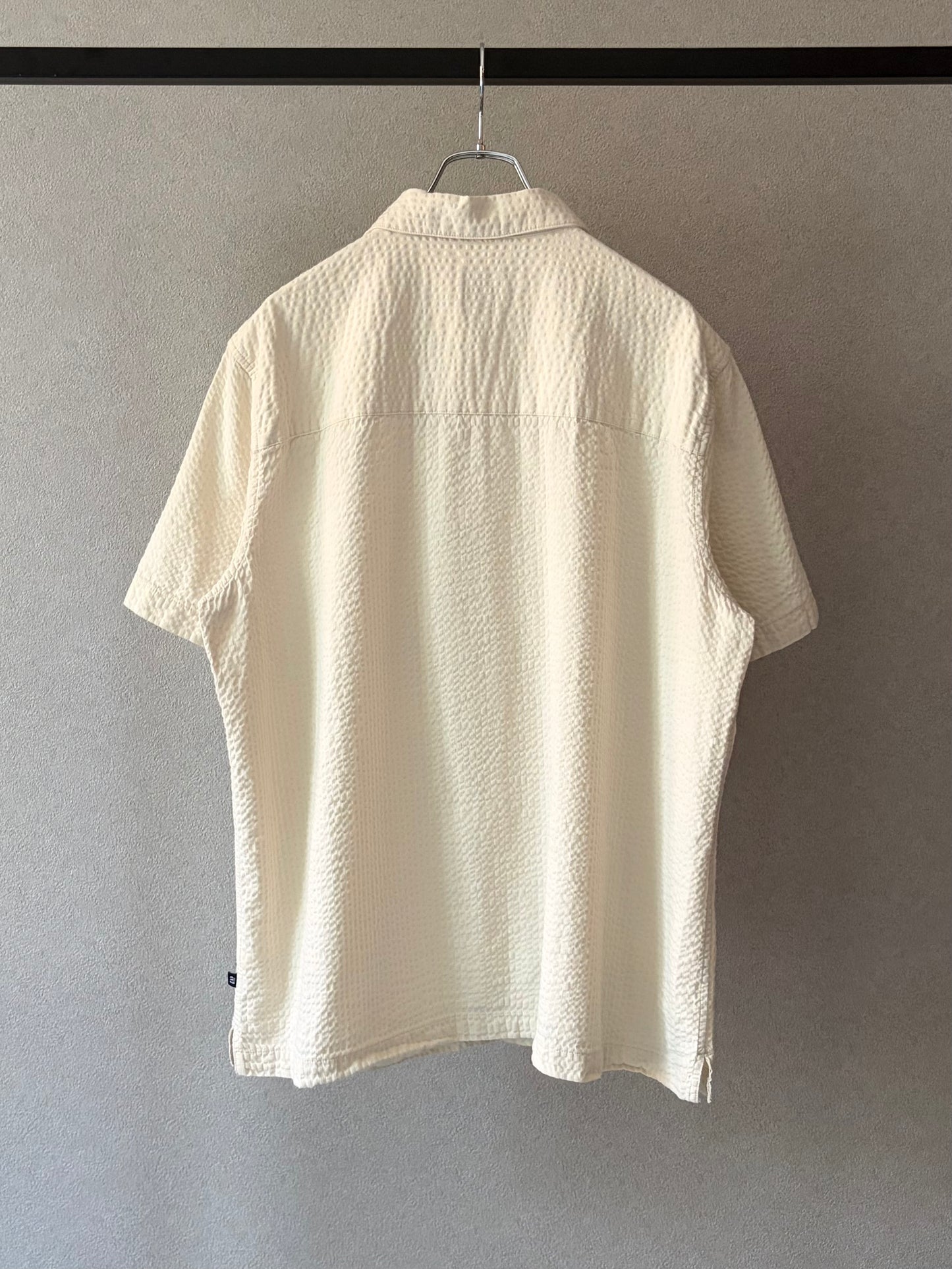 00's GAP seersucker open collar shirt