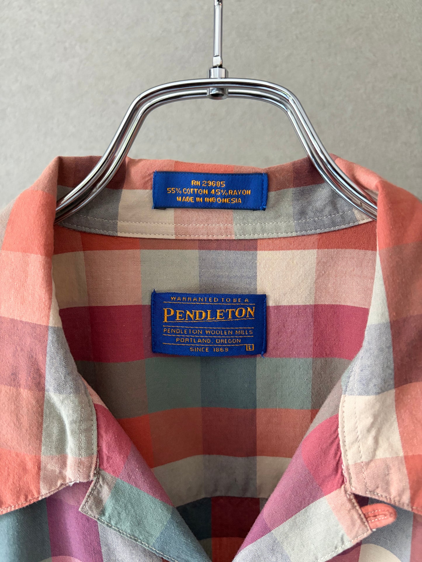 00's PENDLETON open collar shirt