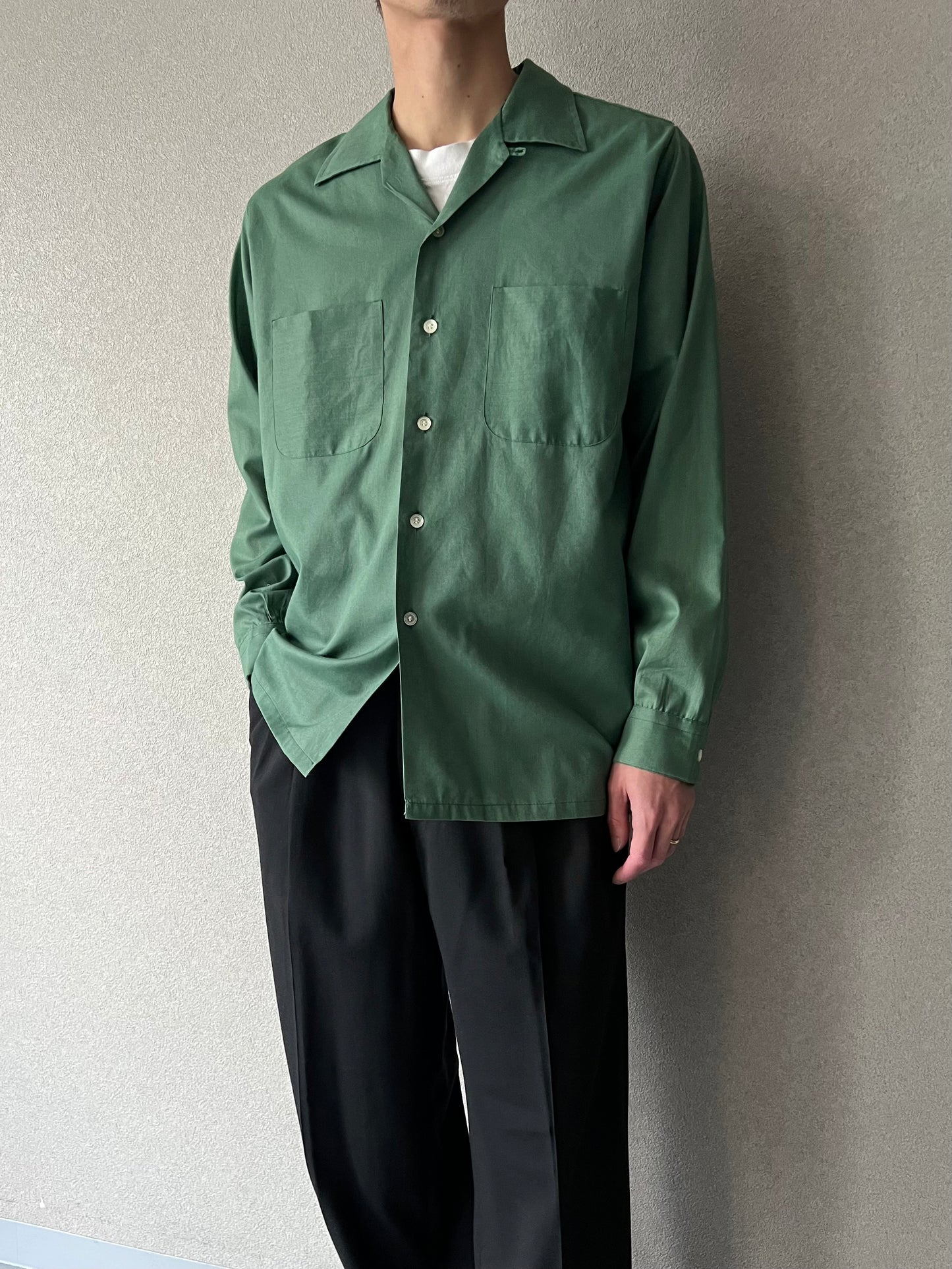 60's Donegal vintage open collar shirt