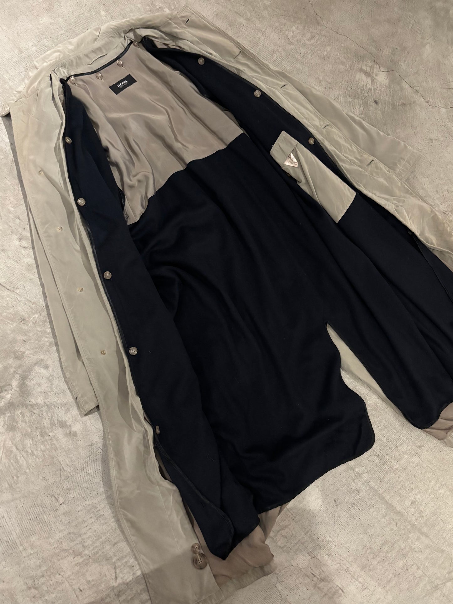 90's HUGO BOSS balmacaan coat