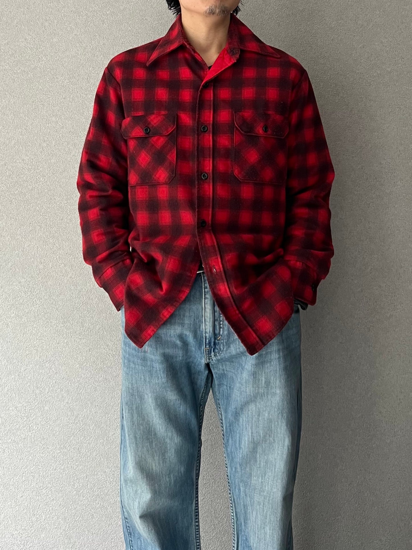 70's SEARS quilting flannel shirt
