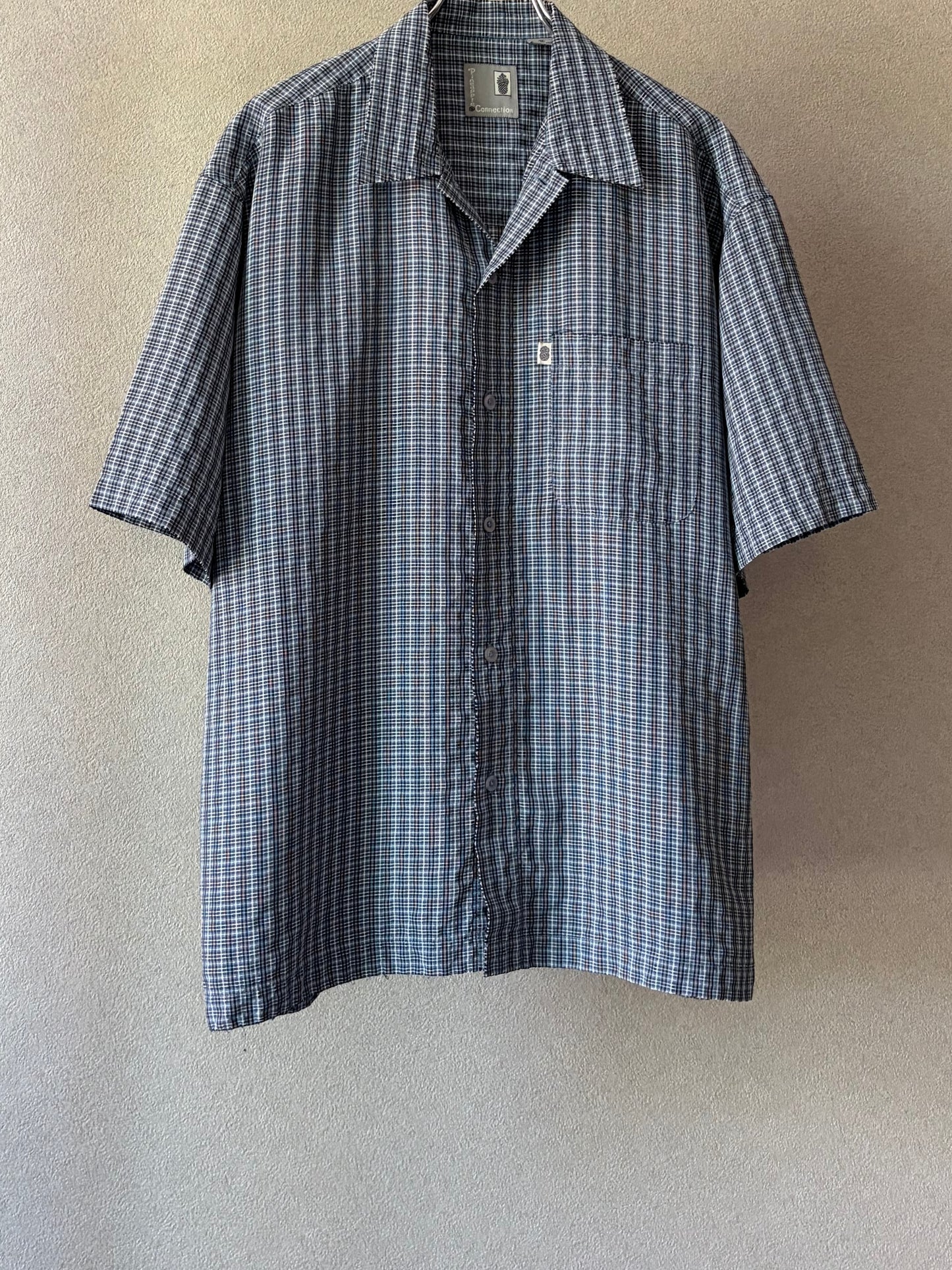 00's Pineapple Connection open collar shirt