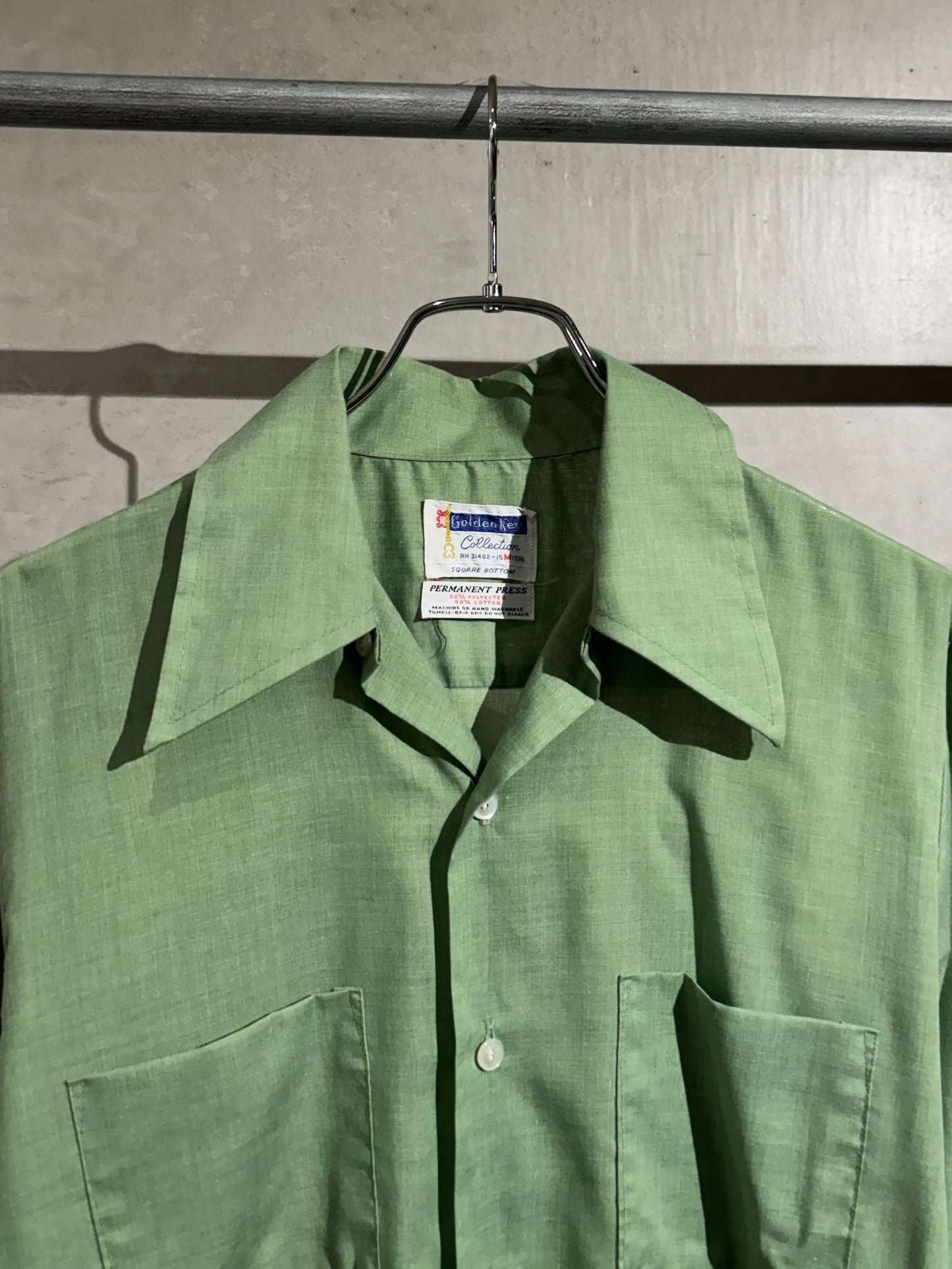 60's〜 Golden Key open collar shirt