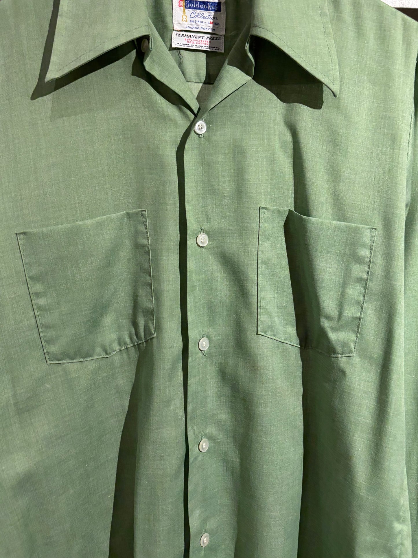 60's〜 Golden Key open collar shirt