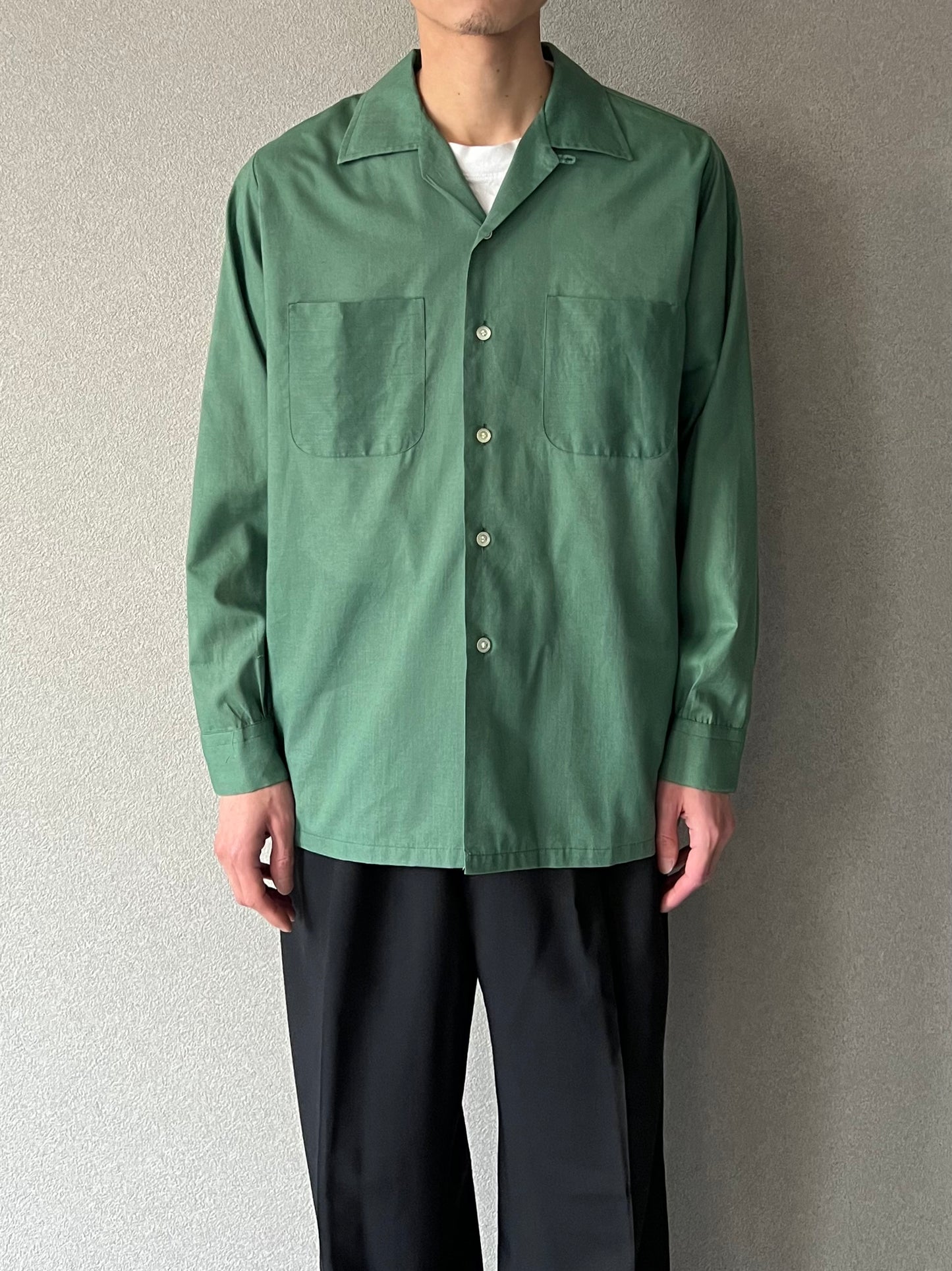 60's Donegal vintage open collar shirt