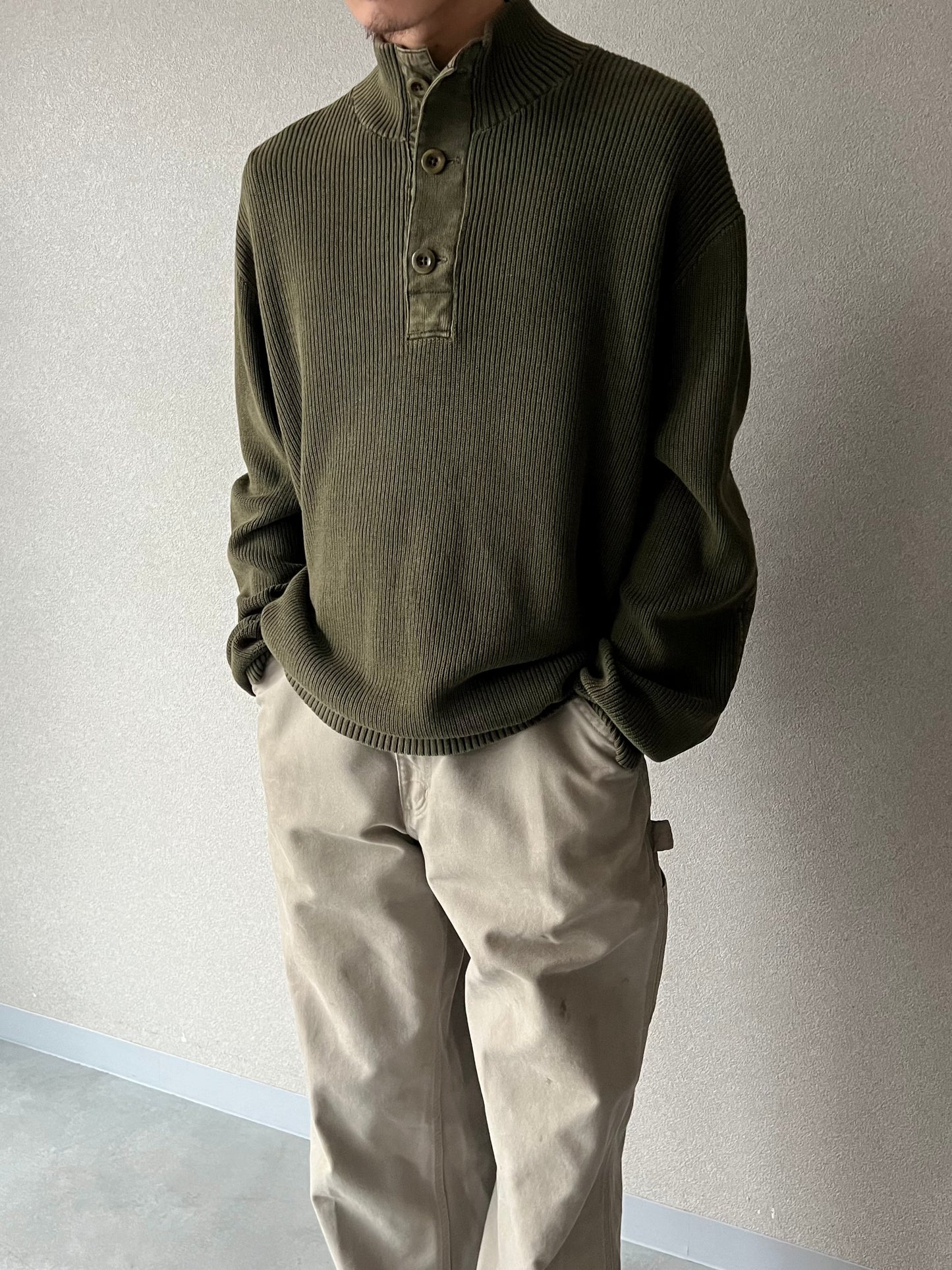90's Polo Ralph Lauren henley neck cotton knit sweater