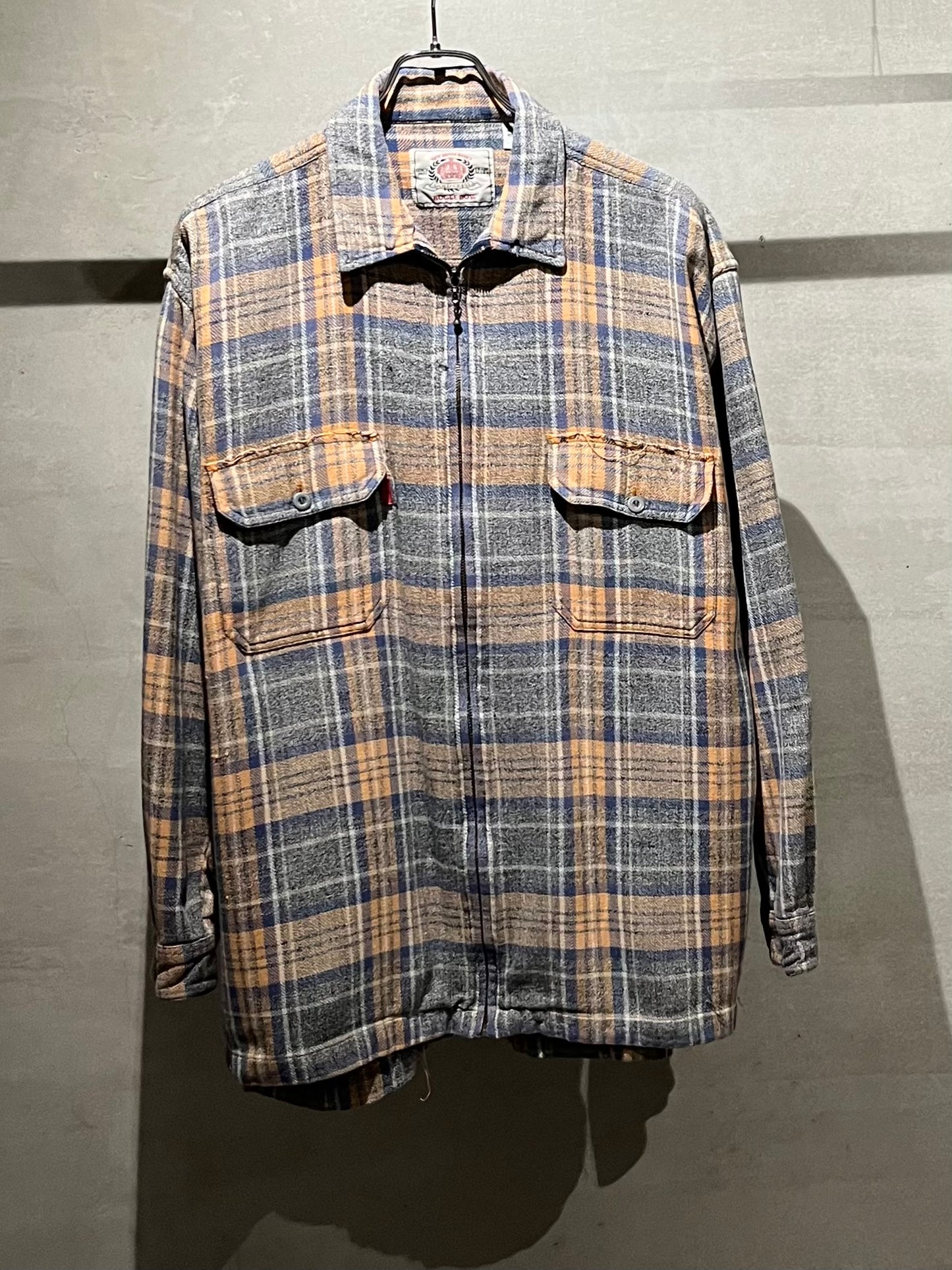 90's BUGLE BOY zip up flannel shirt