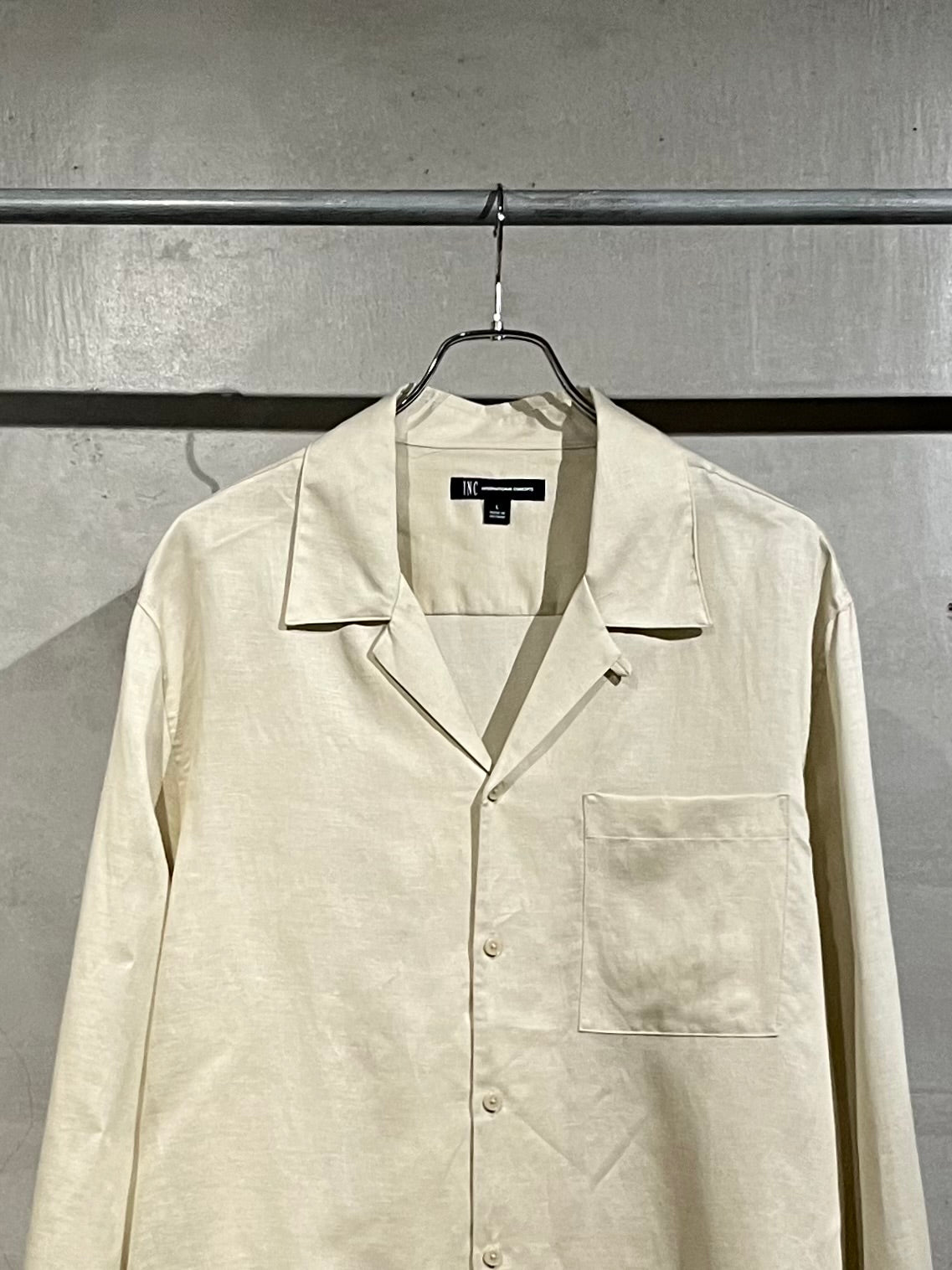 10's I・N・C linen open collor shirt