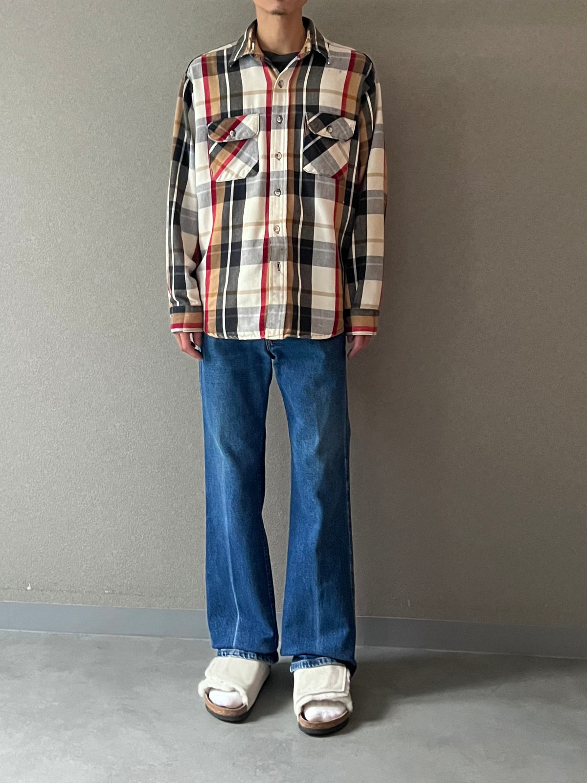 80's FIVE BROTHER flannel shirt “Made in USA”