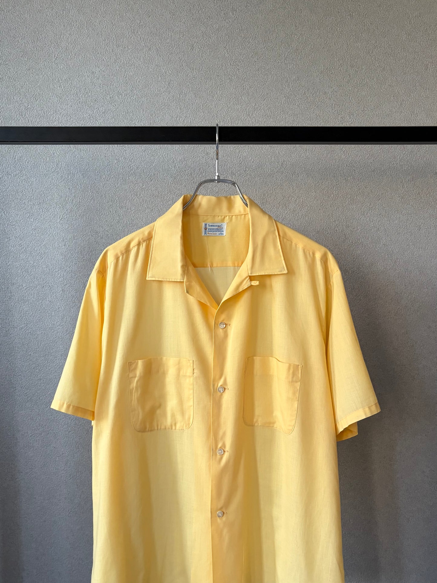 70's TOWNCRAFT S/S open collar shirt