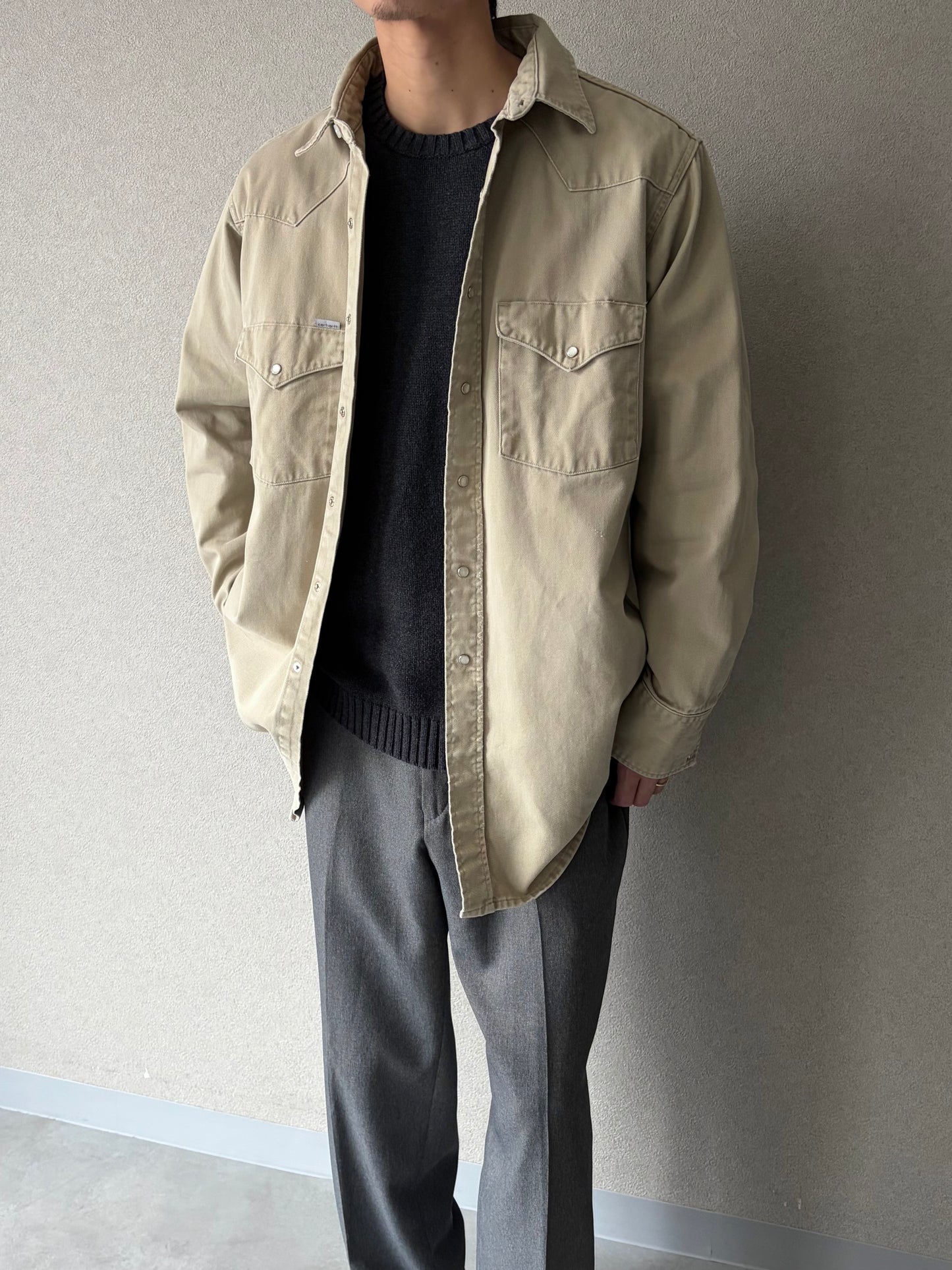 80's carhartt western work shirt