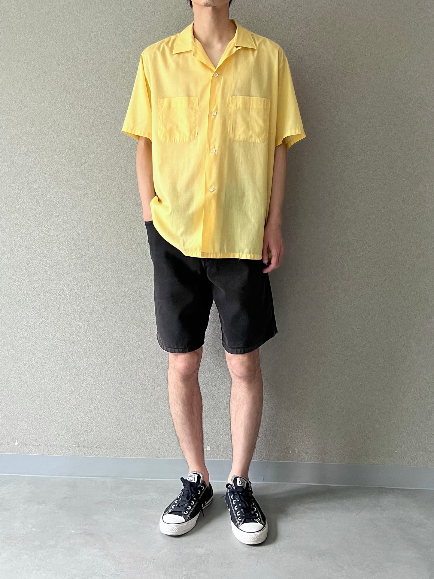 70's TOWNCRAFT S/S open collar shirt