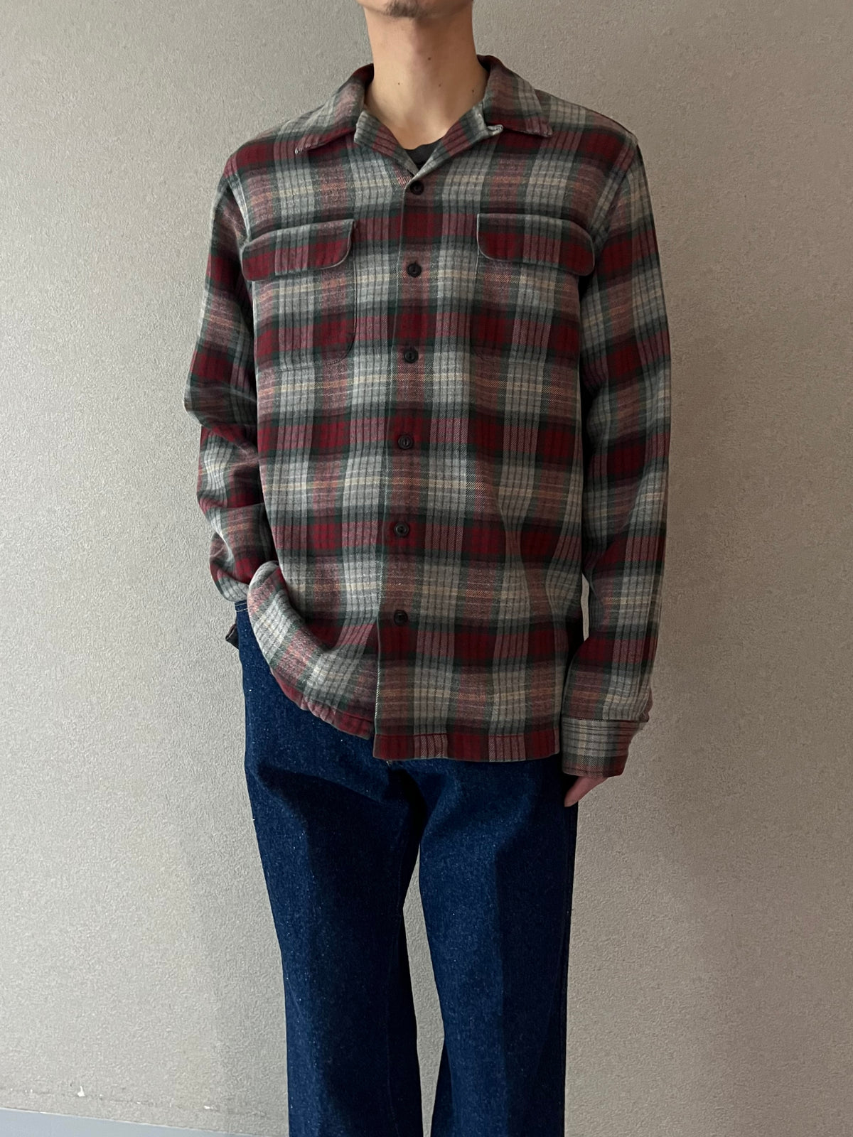 90's POLO SPORT open collar flannel shirt