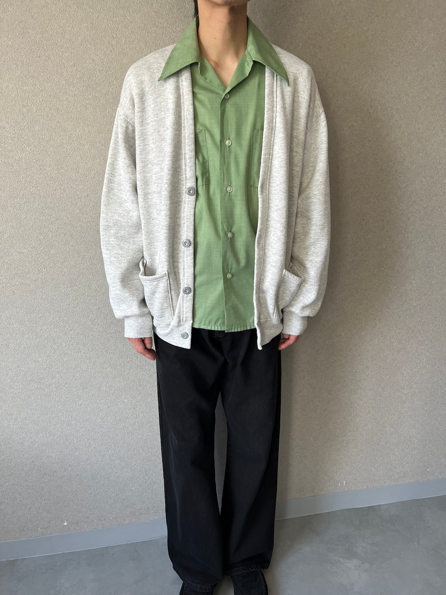 60's〜 Golden Key open collar shirt