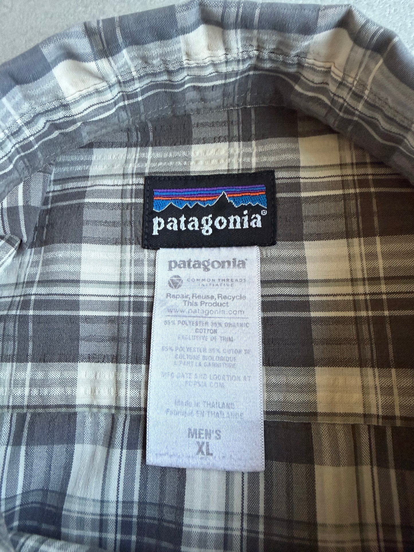 00's patagonia S/S seersucker shirt