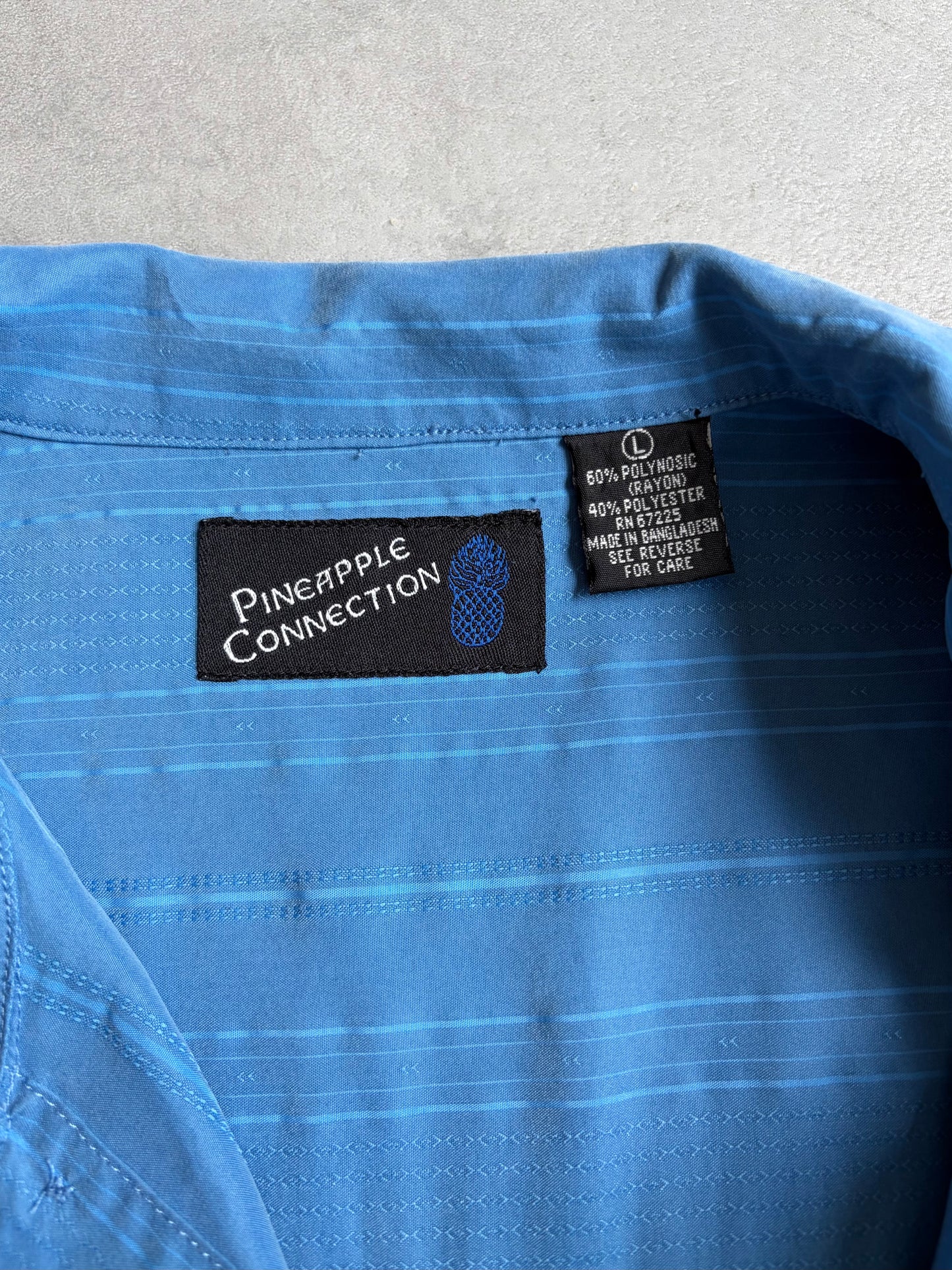 00's Pineapple Connection open collar shirt