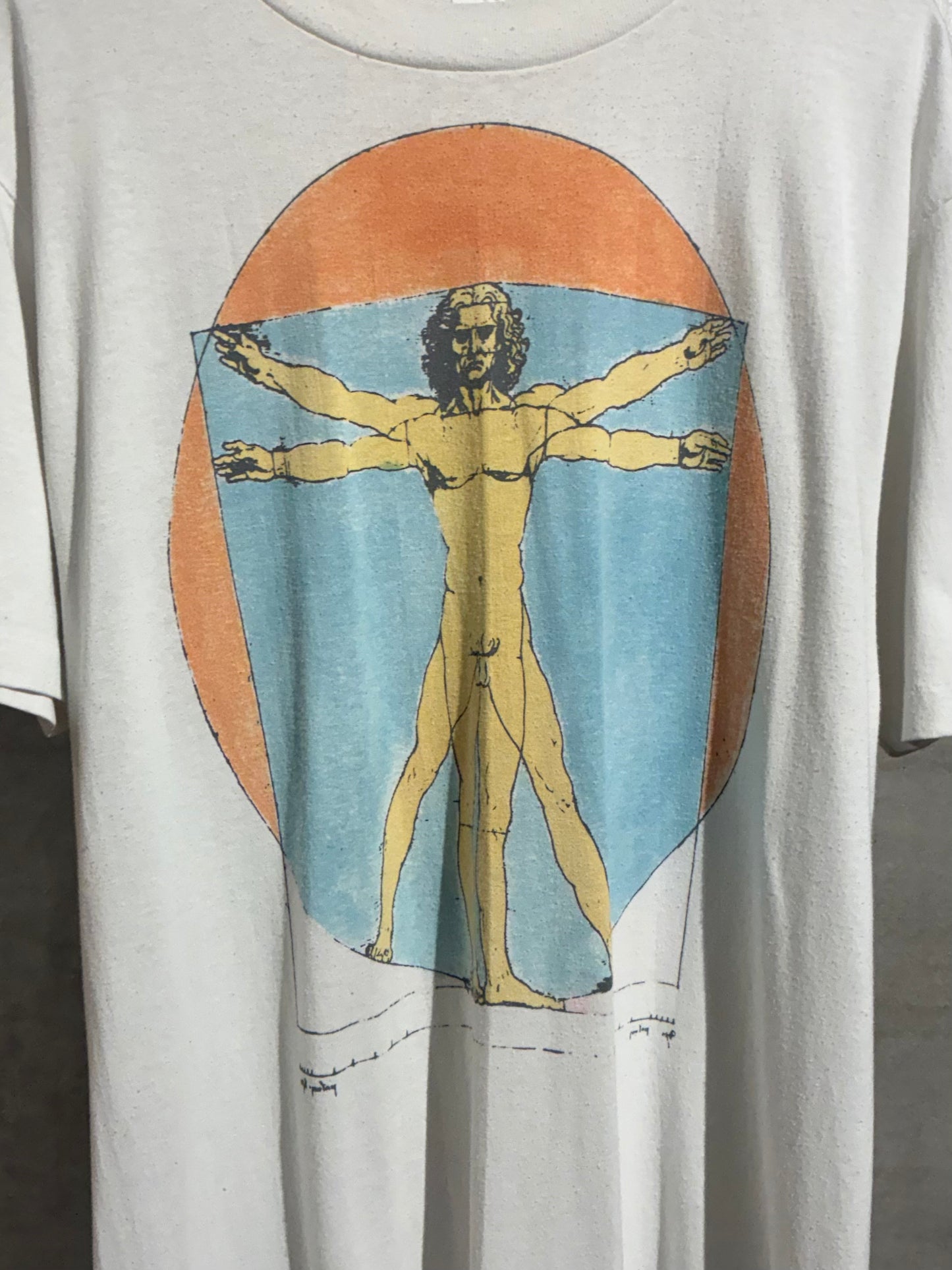 80's〜 Leonardo da Vinci art t-shirt