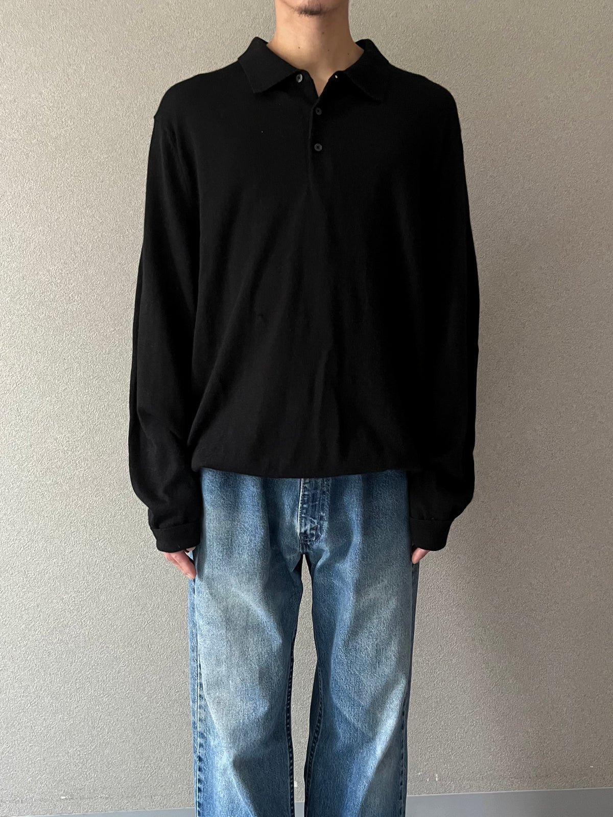 00's JOSEPH ABBOUND wool knit polo shirt