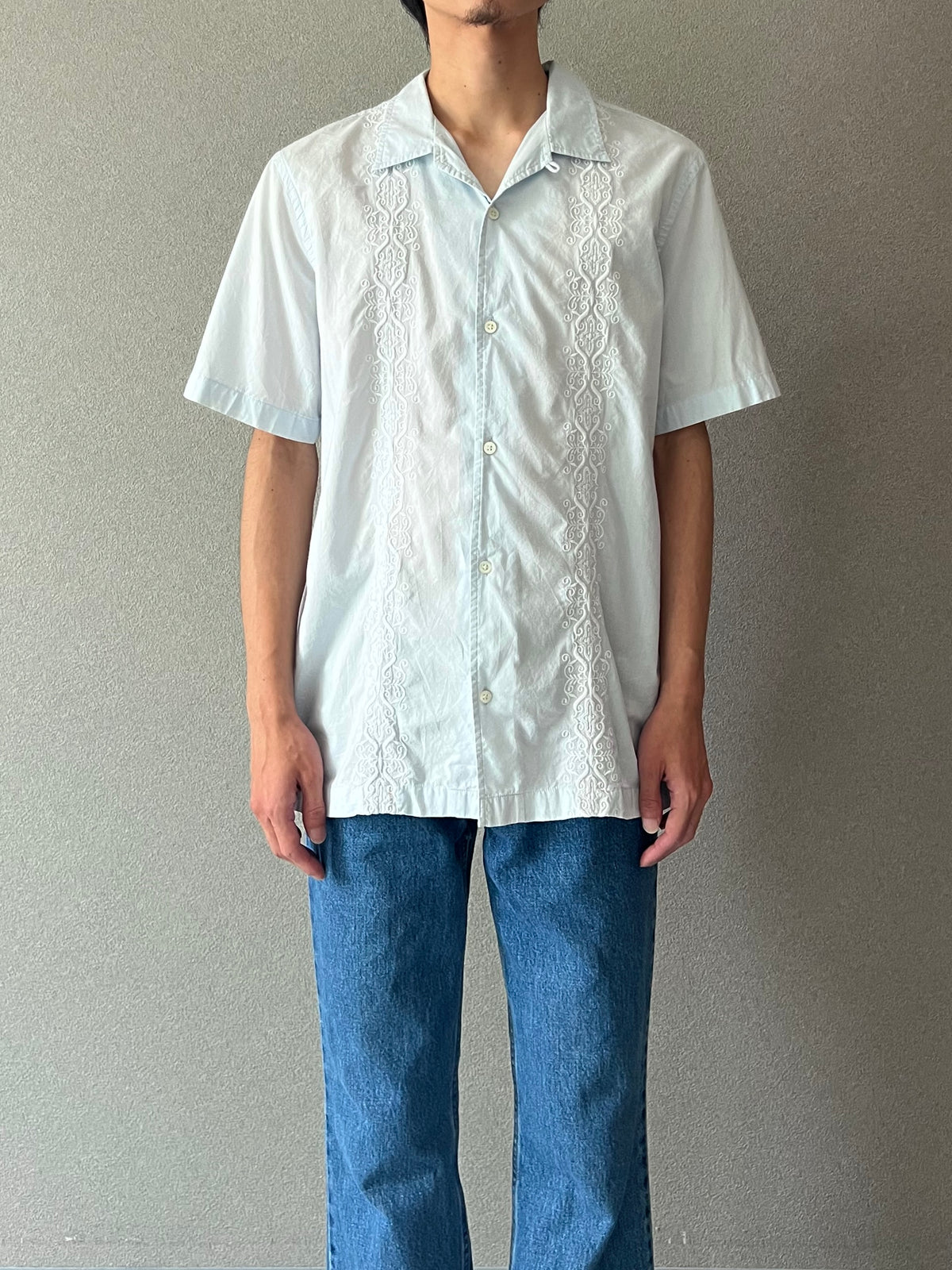 00's BANANA REPUBLIC S/S open collar shirt