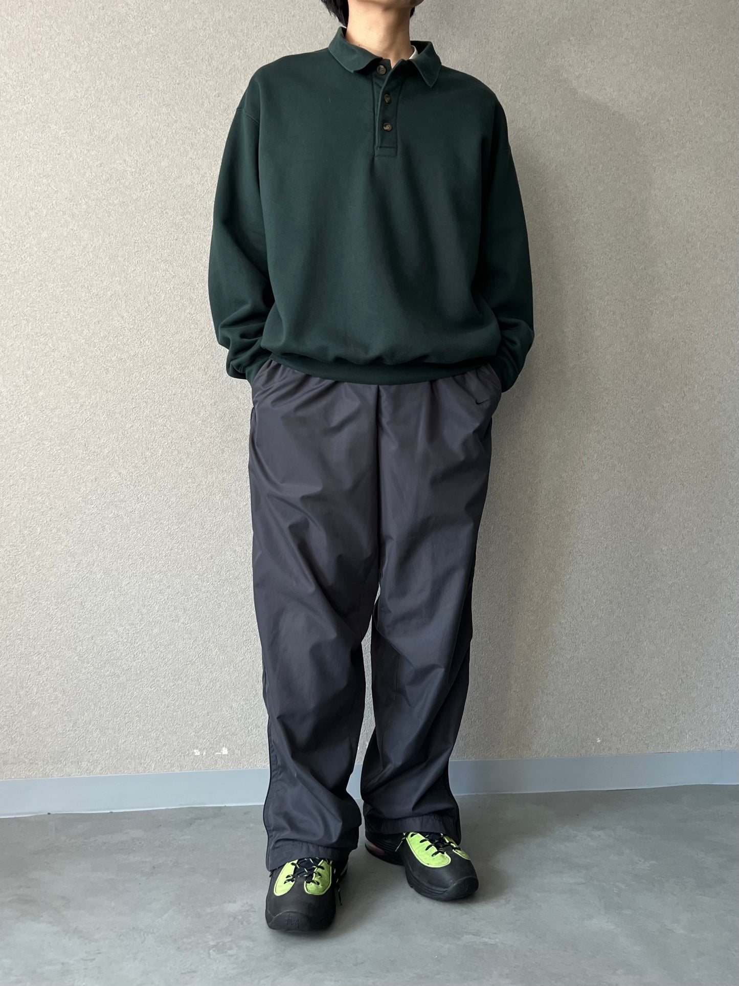 90's LANDS' END sweat polo shirt “Made in USA”