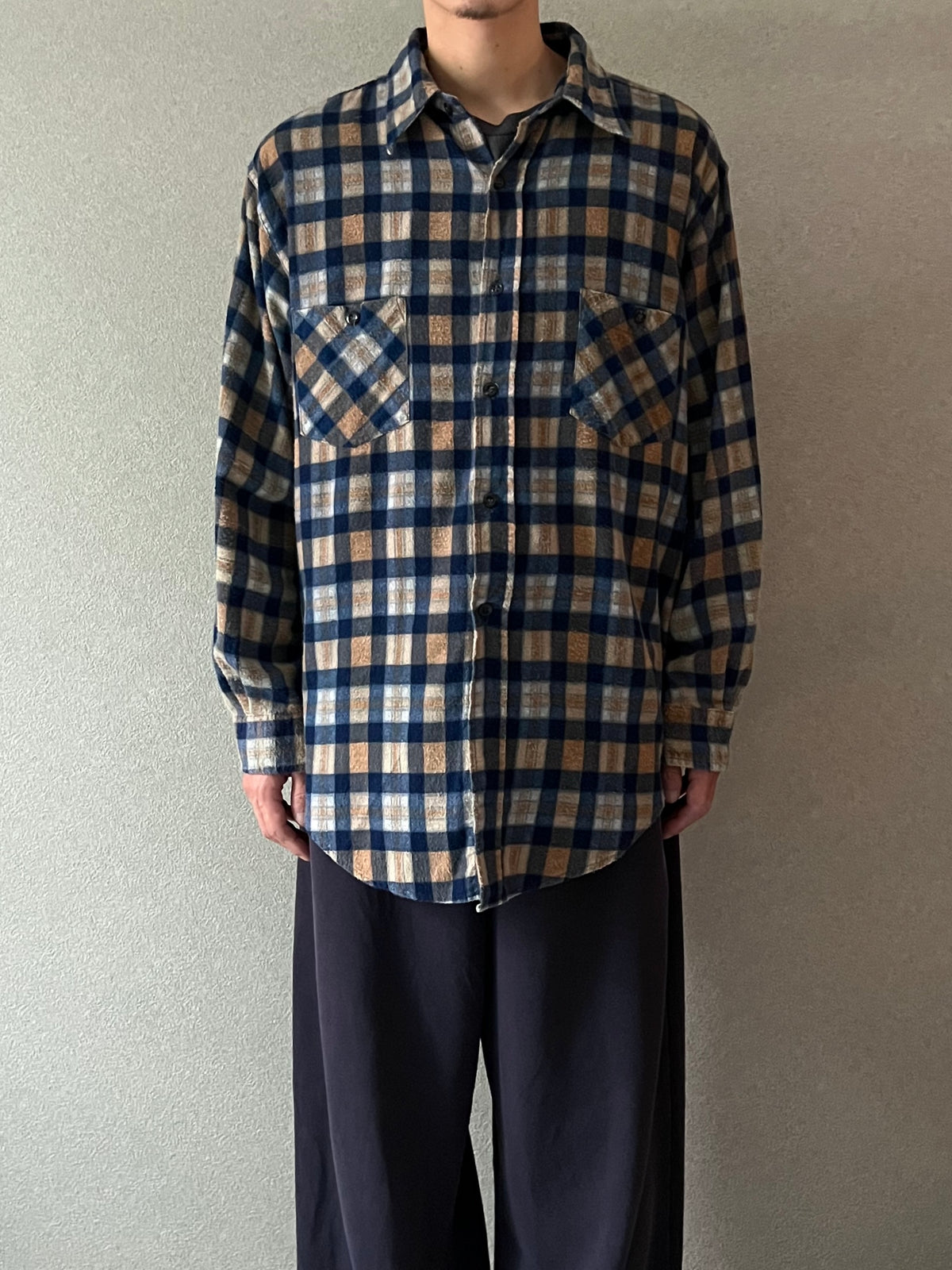 70's BIG MAC printed flannel shirt