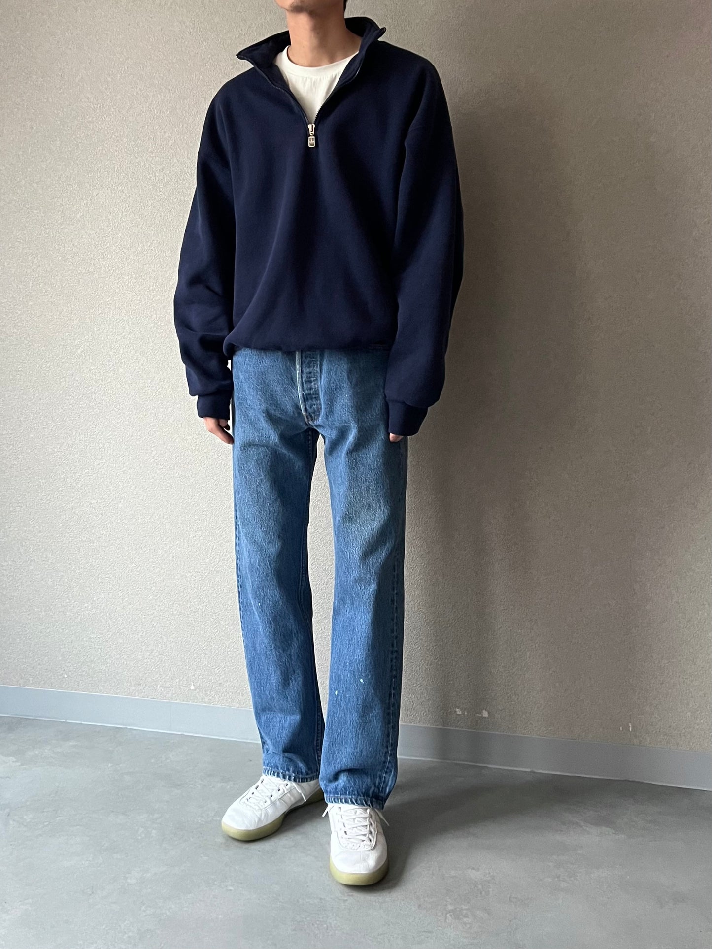 90's RUSSELL half zip sweater “Made in USA”