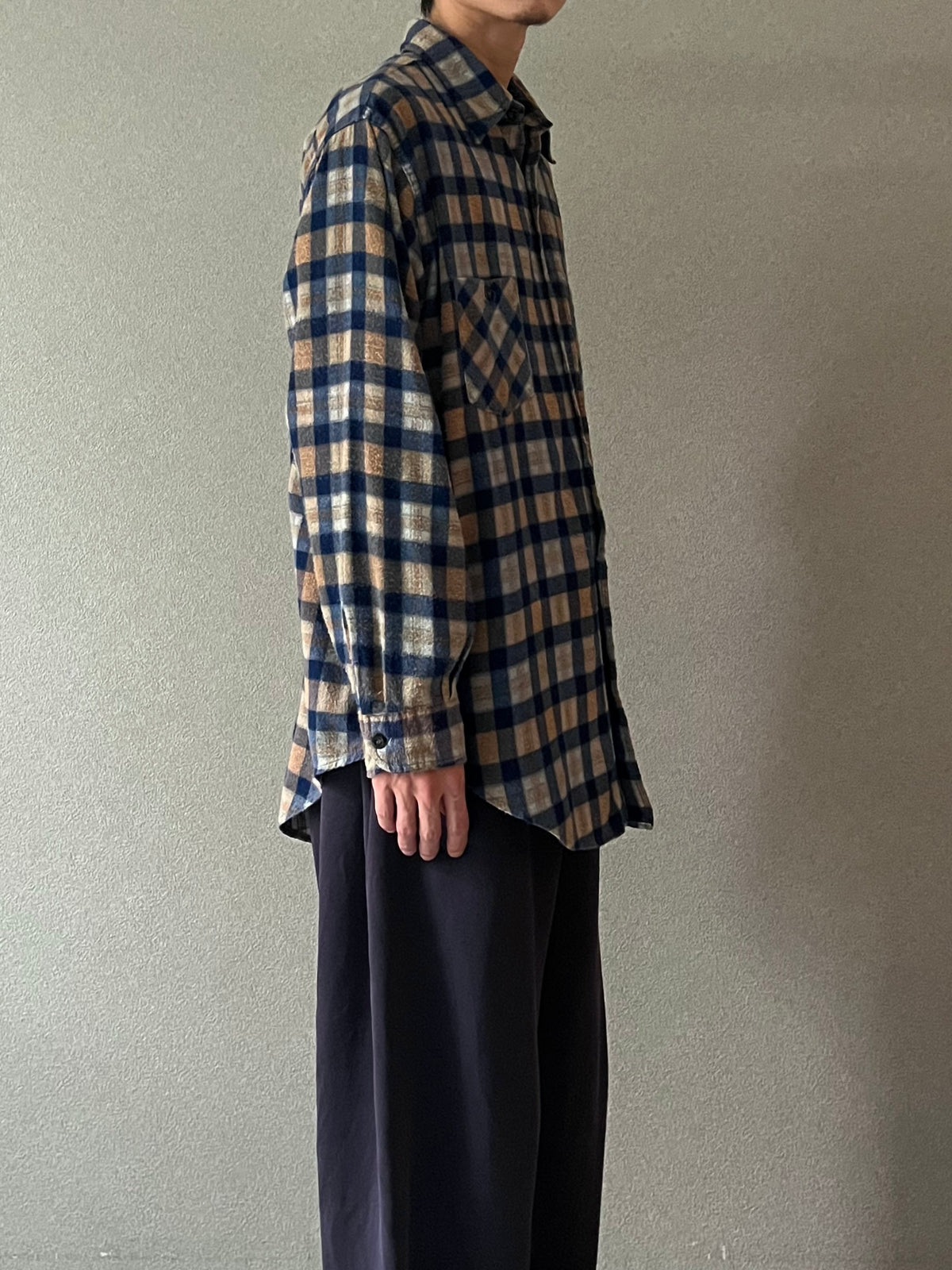70's BIG MAC printed flannel shirt