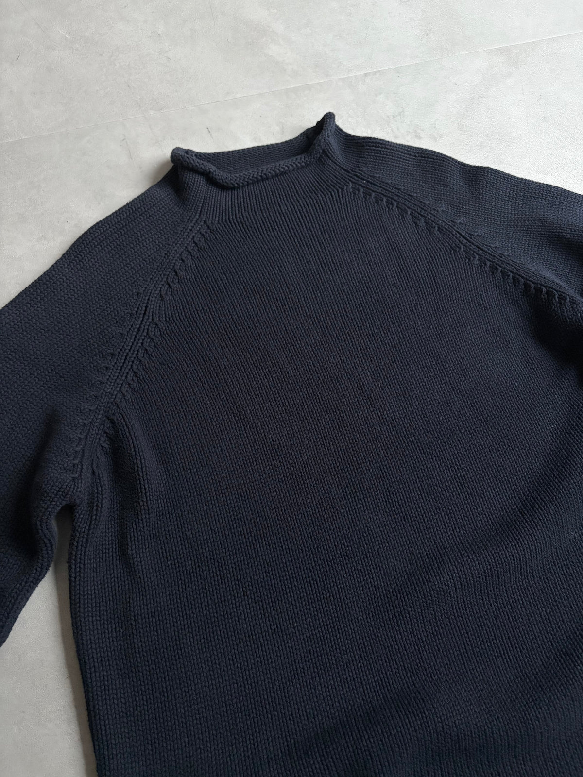 00's J.CREW roll neck cotton knit sweater