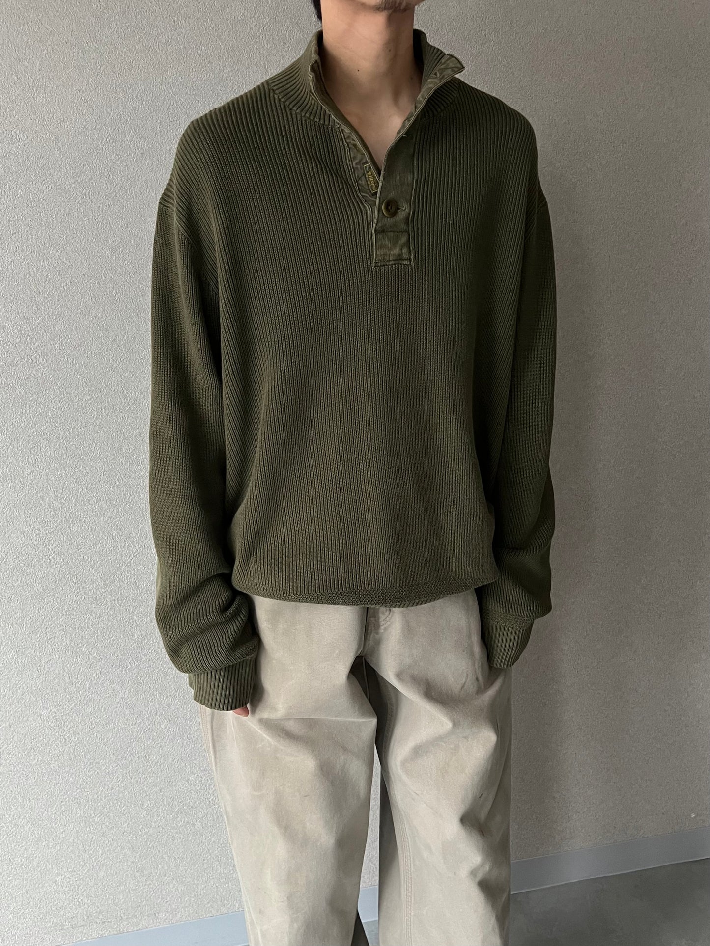 90's Polo Ralph Lauren henley neck cotton knit sweater