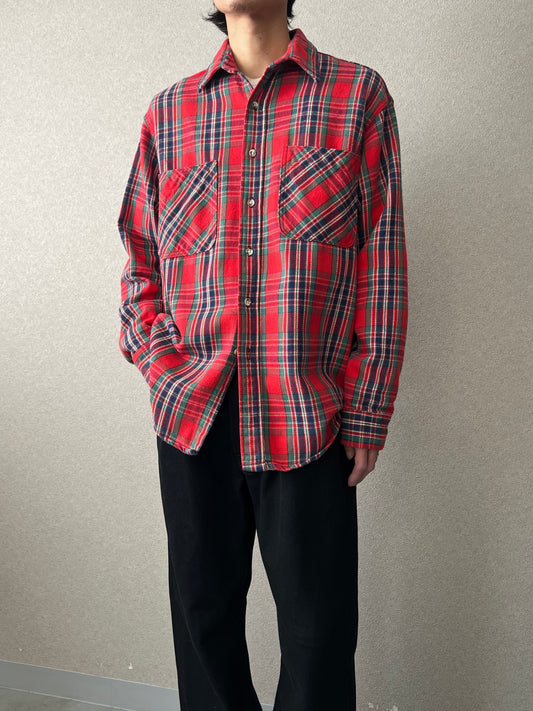 80's ST. JOHN'S BAY × BIG MAC flannel shirt “Made in USA”