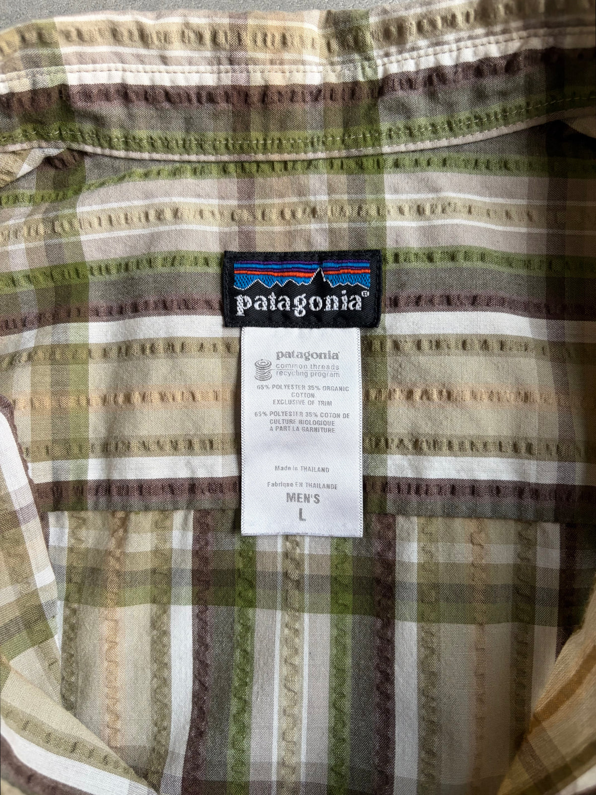 00's patagonia S/S seersucker shirt