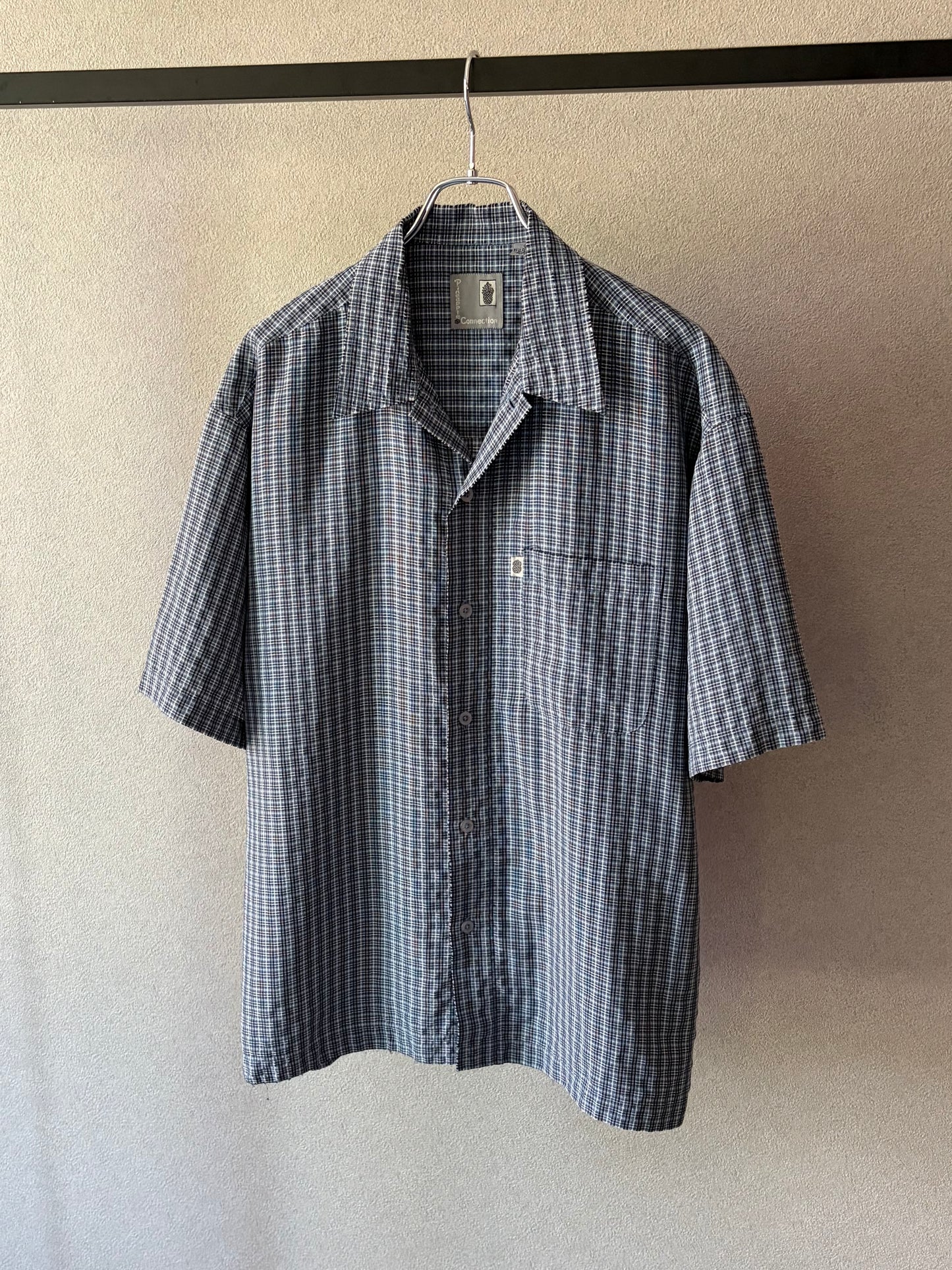 00's Pineapple Connection open collar shirt