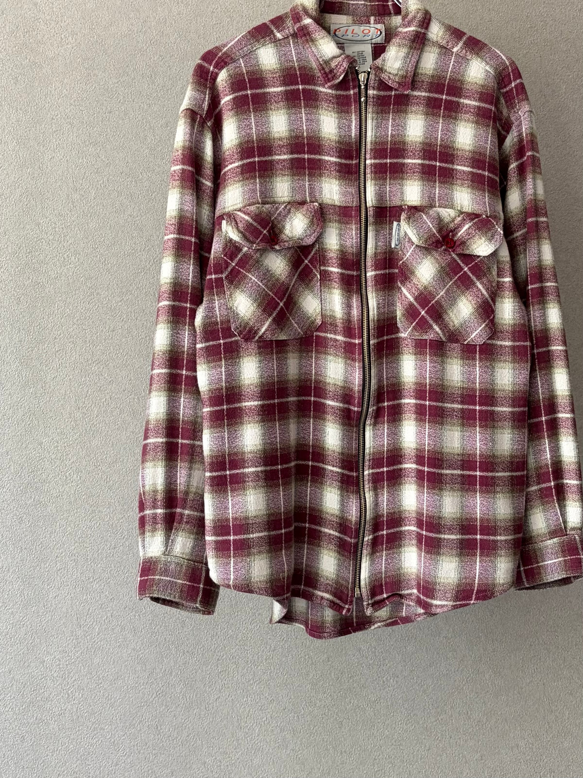90's PILOT SPORT zip up flannel shirt