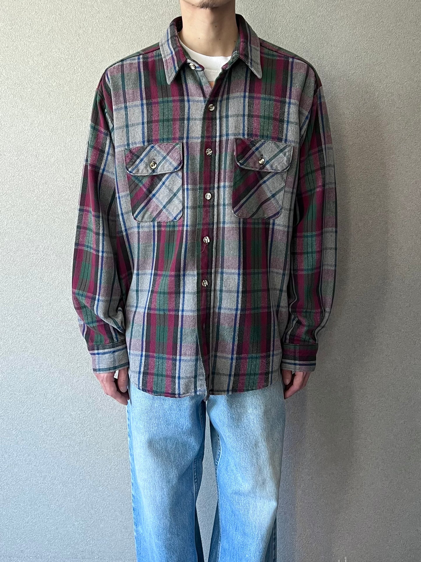 90's FIVE BROTHER flannel shirt