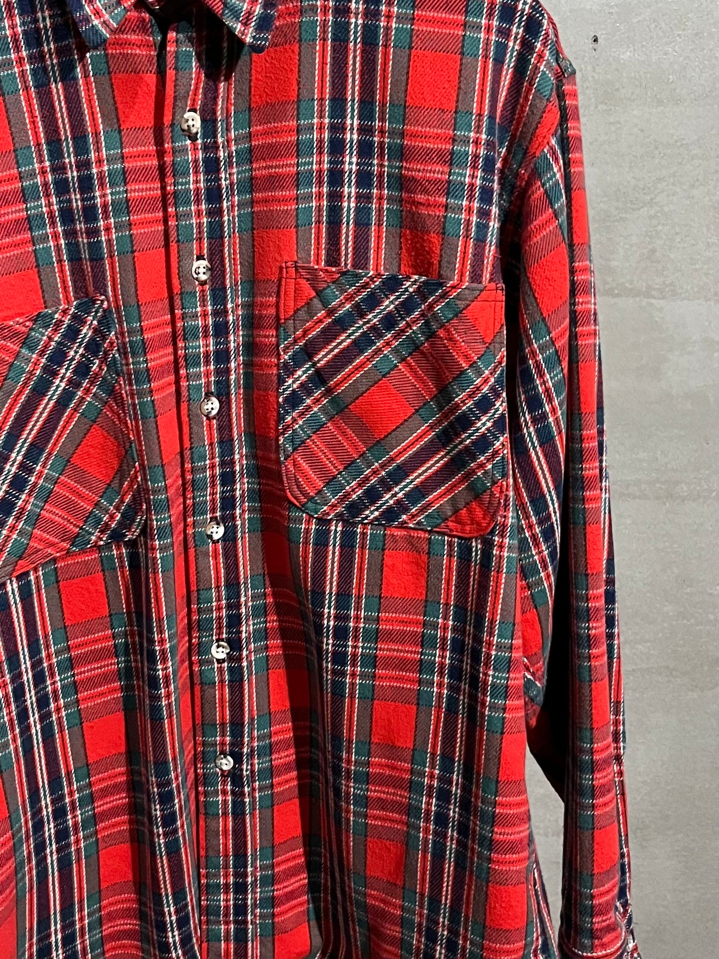 80's ST. JOHN'S BAY × BIG MAC flannel shirt “Made in USA”