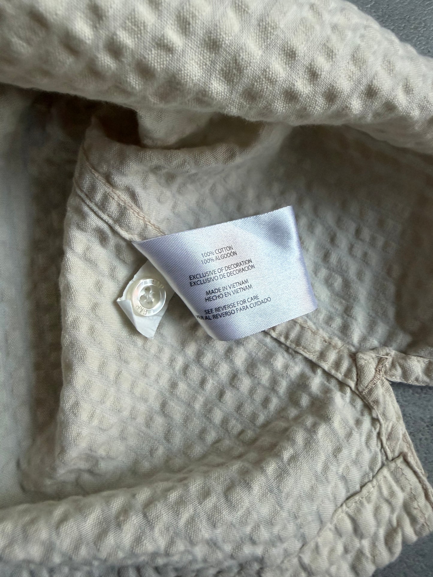 00's GAP seersucker open collar shirt