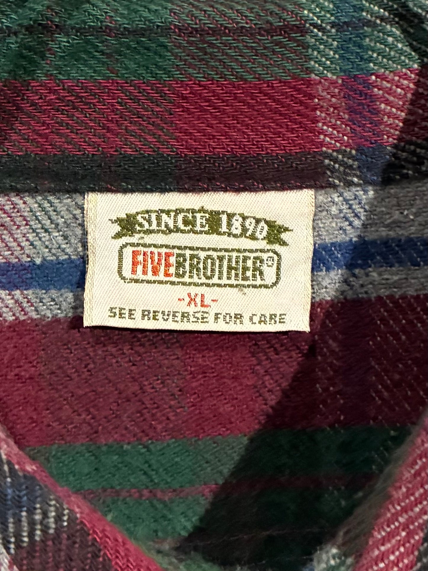 90's FIVE BROTHER flannel shirt