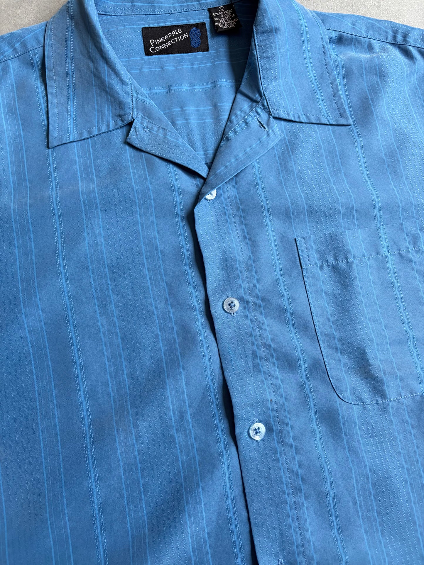 00's Pineapple Connection open collar shirt
