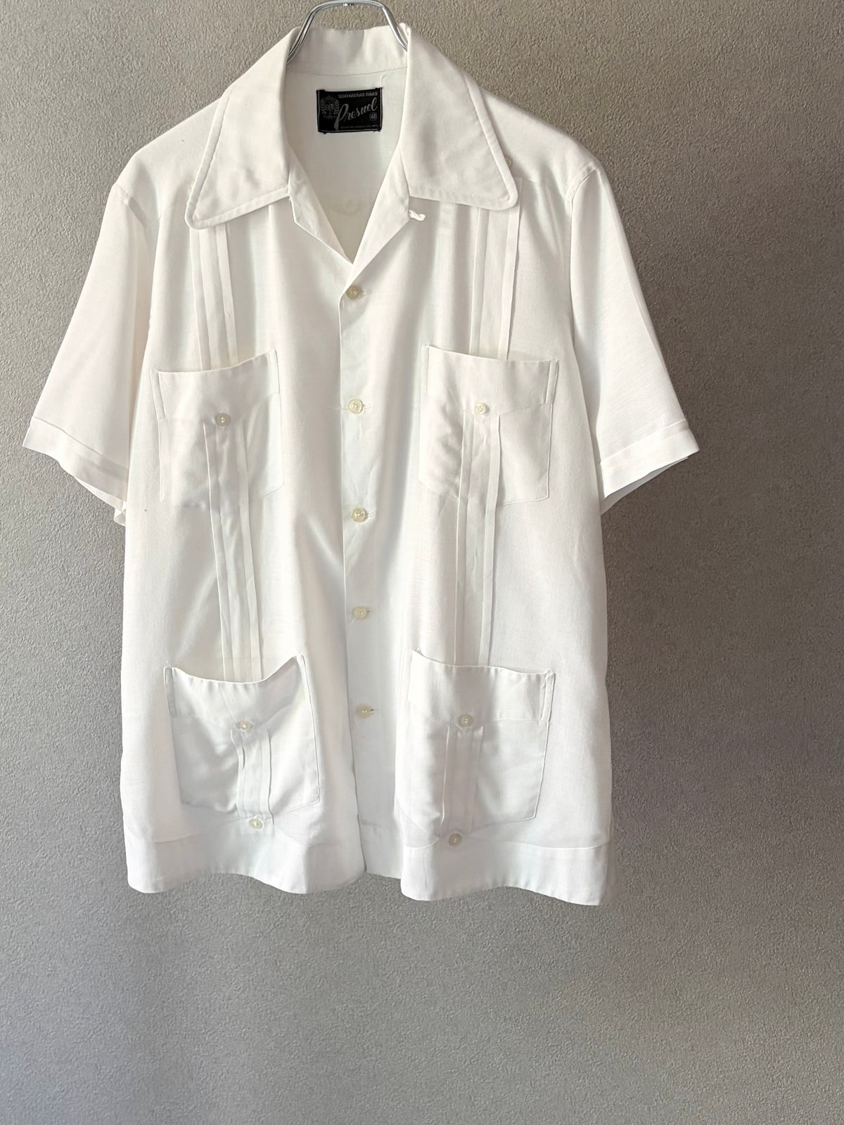 70's〜 Presuel open collar guayabera shirt