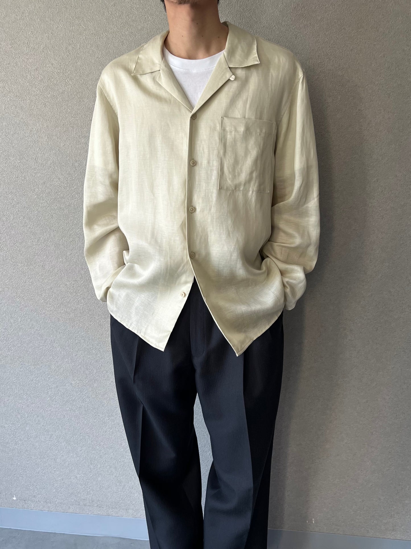 10's I・N・C linen open collor shirt