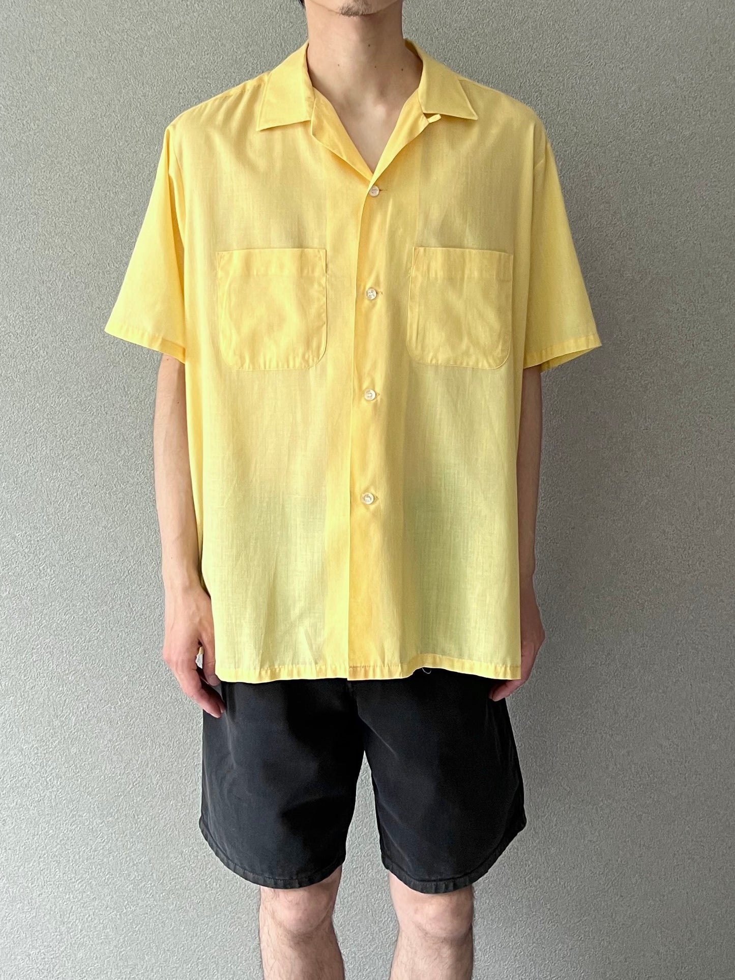 70's TOWNCRAFT S/S open collar shirt