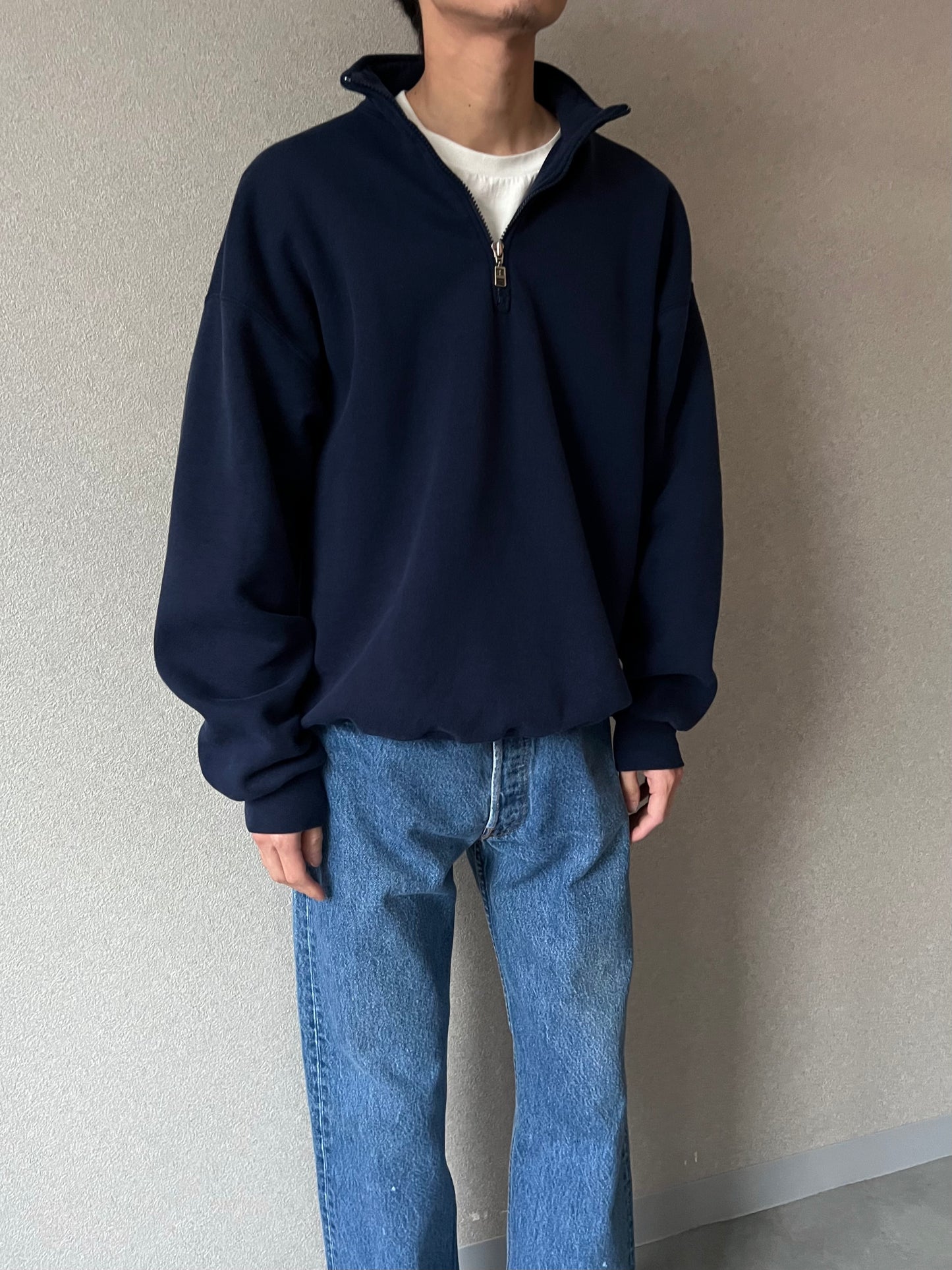 90's RUSSELL half zip sweater “Made in USA”