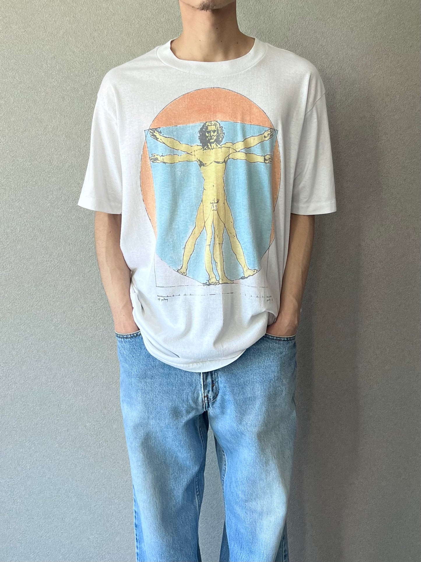 80's〜 Leonardo da Vinci art t-shirt